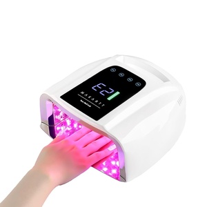 Makartt UV LED Nail Lamp – Fast Curing UV Light with Handle Nail Dryer with 42 Beads 4 Timers Cordless Rechargeable Design LCD Touchscreen & Smart Sensor(Gradient Pink)(35W UV Nail Lamp(White))