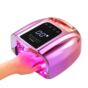 Makartt UV LED Nail Lamp – Fast Curing UV Light with Handle Nail Dryer with 42 Beads 4 Timers Cordless Rechargeable Design LCD Touchscreen & Smart Sensor(Gradient Pink)(35W UV Nail Lamp((Gradient Purple))