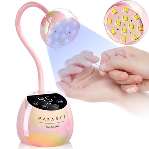 Makartt UV LED Nail Lamp – Gooseneck UV Light for Gel Nails USB 39mW/cm² Cordless Flash Cure Lamp with 4 Times & Auto Sensor Nail Dryer Fast Curing Nail Art Design for Salon Home DIY (Glazed Purple)(A03-nail lamp-Glazed Pink)