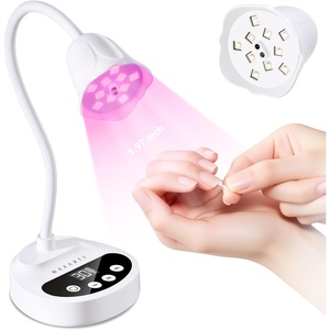 Makartt UV Nail Lamp – Gooseneck LED Nail Light with Auto Sensor & 4 Timers, Rechargeable USB Cordless Flash Cure Lamp Nail Dryer Fast Curing Gel Polish at DIY Home Salon(Pink)(A1-uv nail lamp-White)