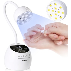 Makartt UV Nail Lamp – Gooseneck LED Nail Light with Auto Sensor & 4 Timers, Rechargeable USB Cordless Flash Cure Lamp Nail Dryer Fast Curing Gel Polish at DIY Home Salon(Pink)(A5-uv nail lamp-White)