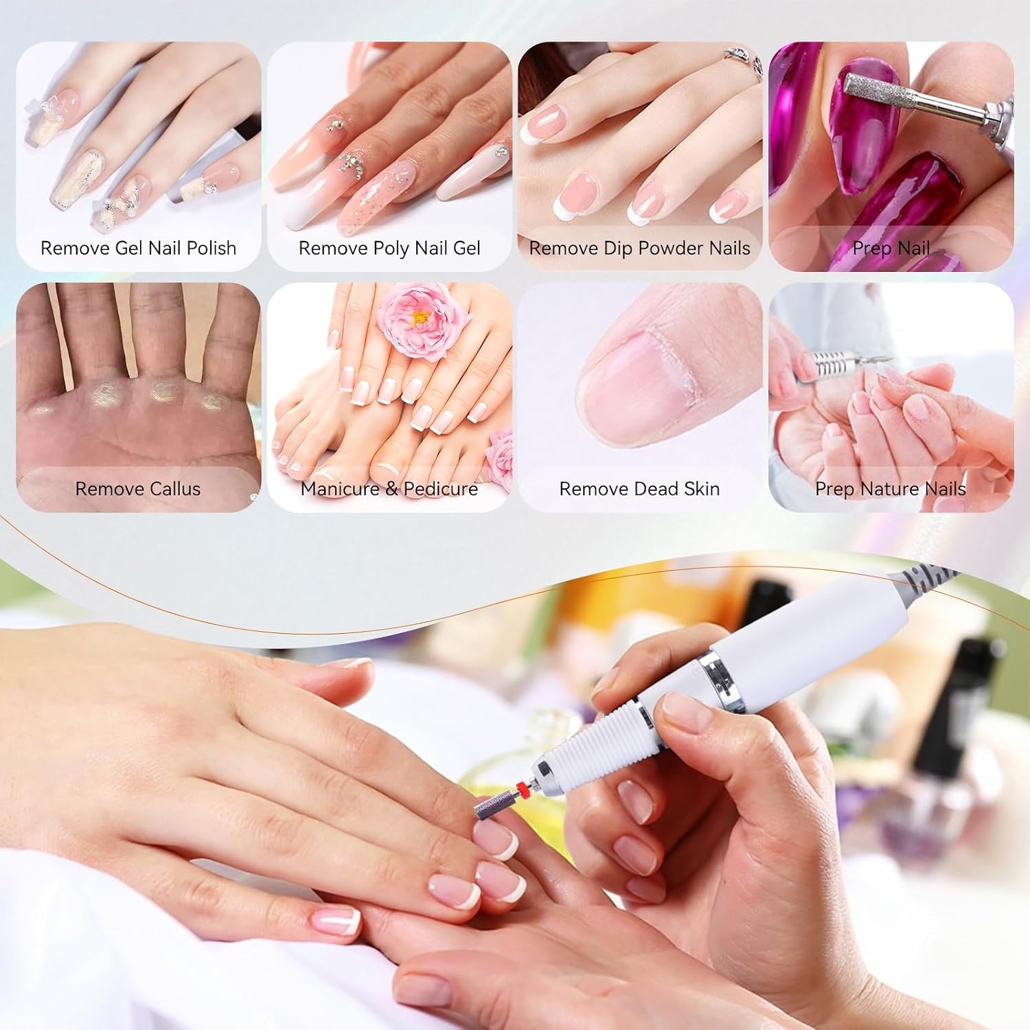 image:imageMAKARTT 30000RPM Electric Handpiece for Up200 Nail Drill Machine Professional E File 3 Pins WhiteWhite