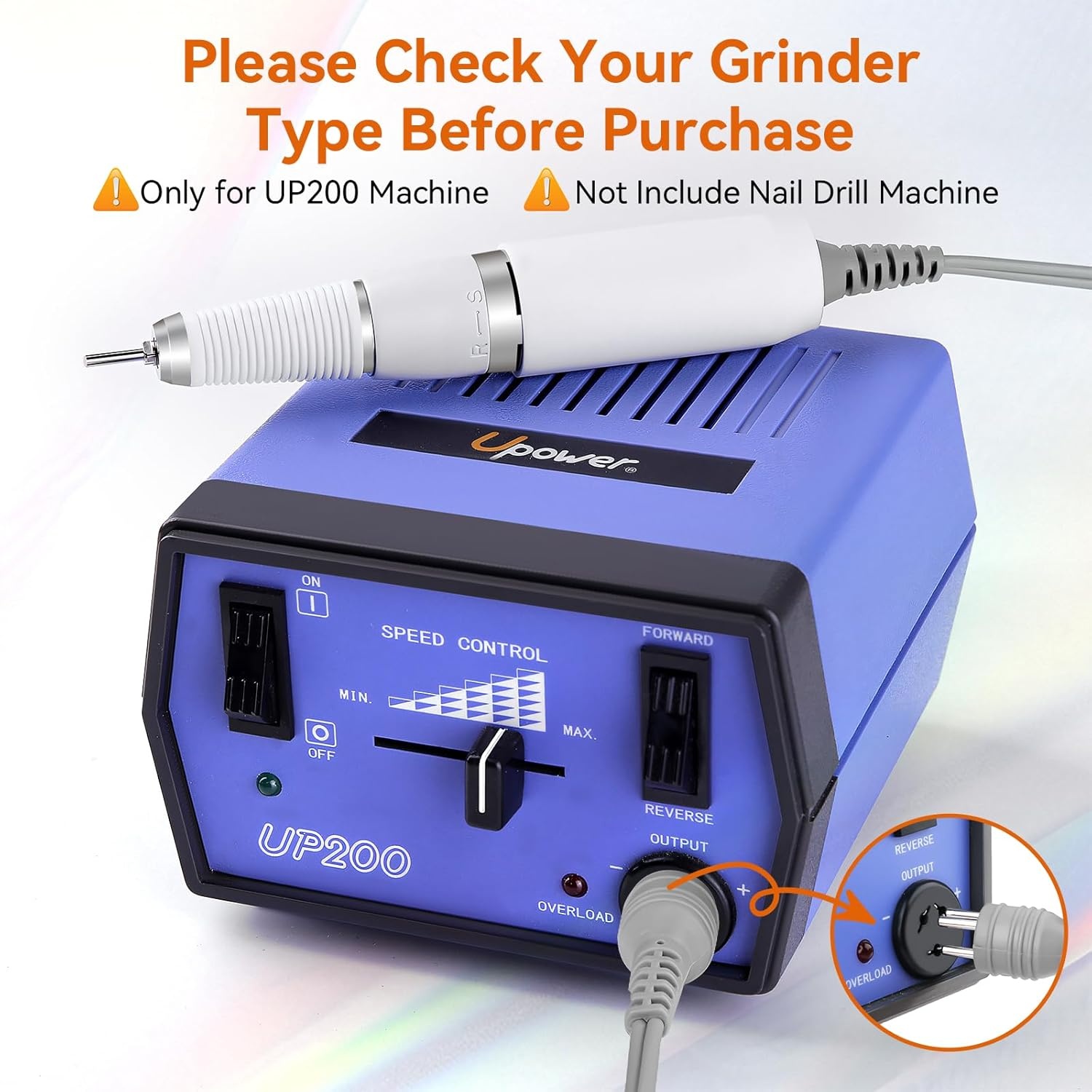 image:imageMAKARTT 30000RPM Electric Handpiece for Up200 Nail Drill Machine Professional E File 3 Pins WhiteWhite