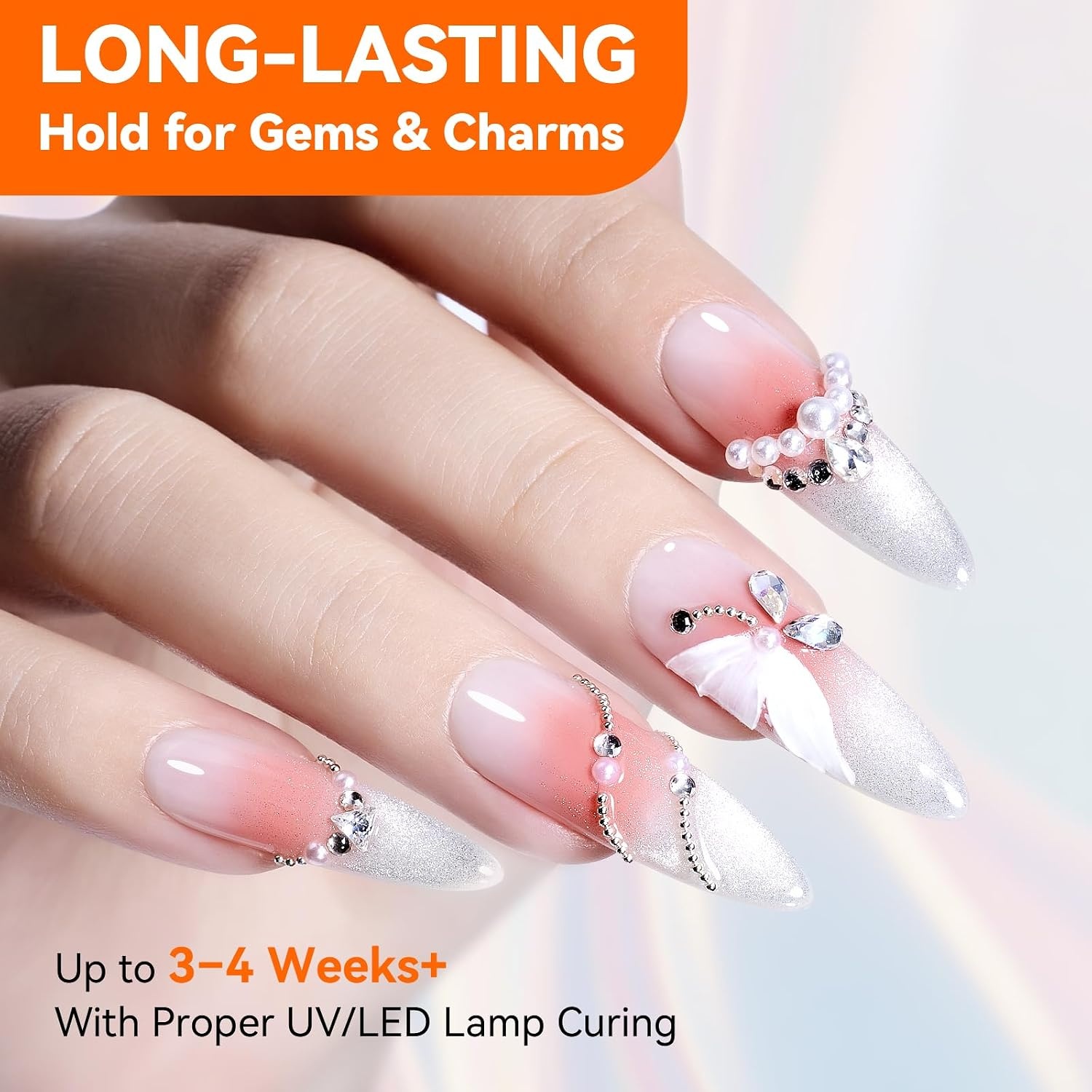 image:imageMakartt 2Pcs Rhinestone Glue Strong Hold 3D Gel Nail Art Nail Gem Glue UV Cured Nail Glue for Nail Charms and Gems Jewelry Diamond for DIY Manicured at Home Beauty Gifts for Women