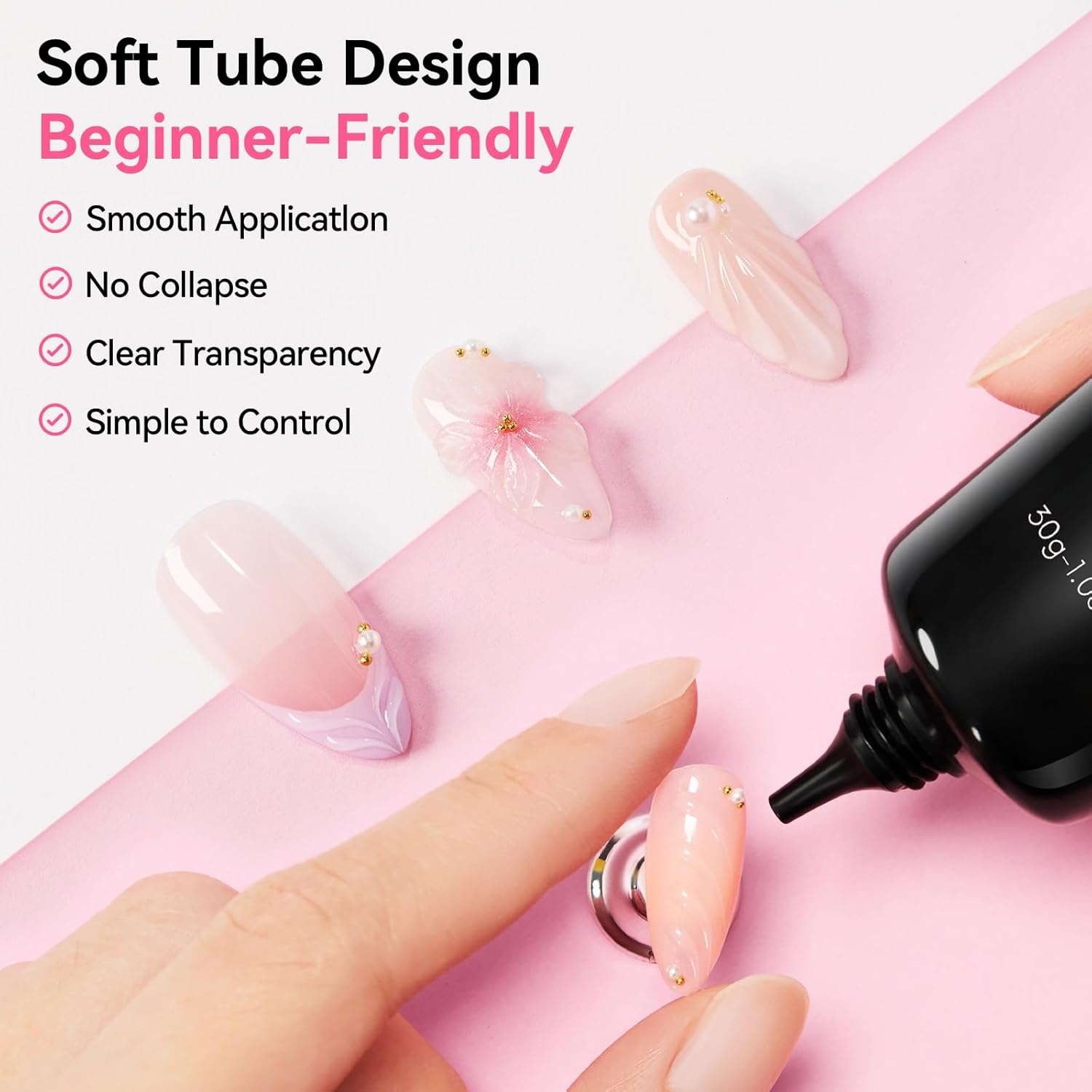 image:imageMakartt 3D Gel Nail Art 30g Sculpting Gel Glue for Drawing Molding Sculpture Gems amp Decoration Clear NoWipe Gels Polish for DIY Nail DesignsA1030g 3D Nail Gel