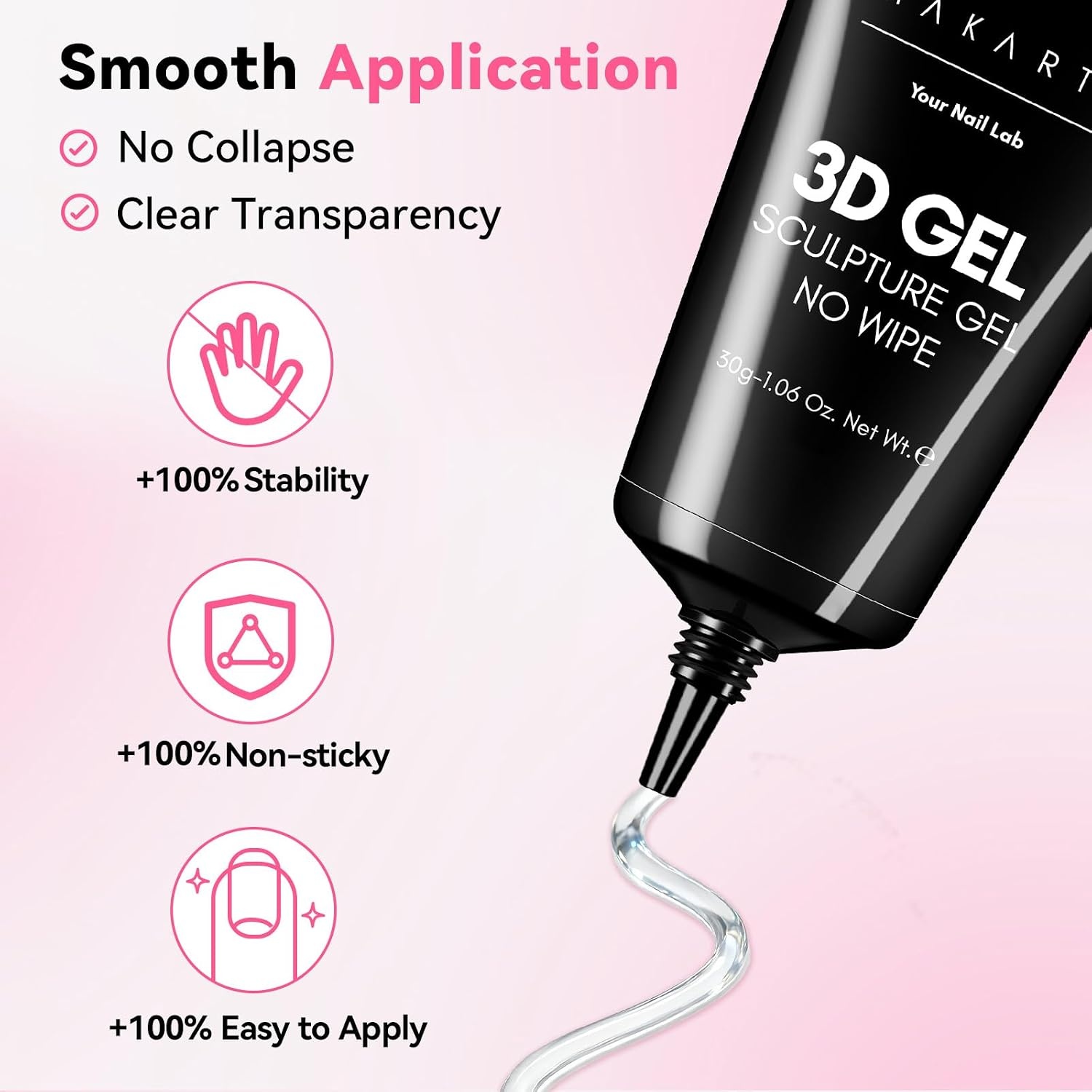 image:imageMakartt 3D Gel Nail Art 30g Sculpting Gel Glue for Drawing Molding Sculpture Gems amp Decoration Clear NoWipe Gels Polish for DIY Nail DesignsA1030g 3D Nail Gel