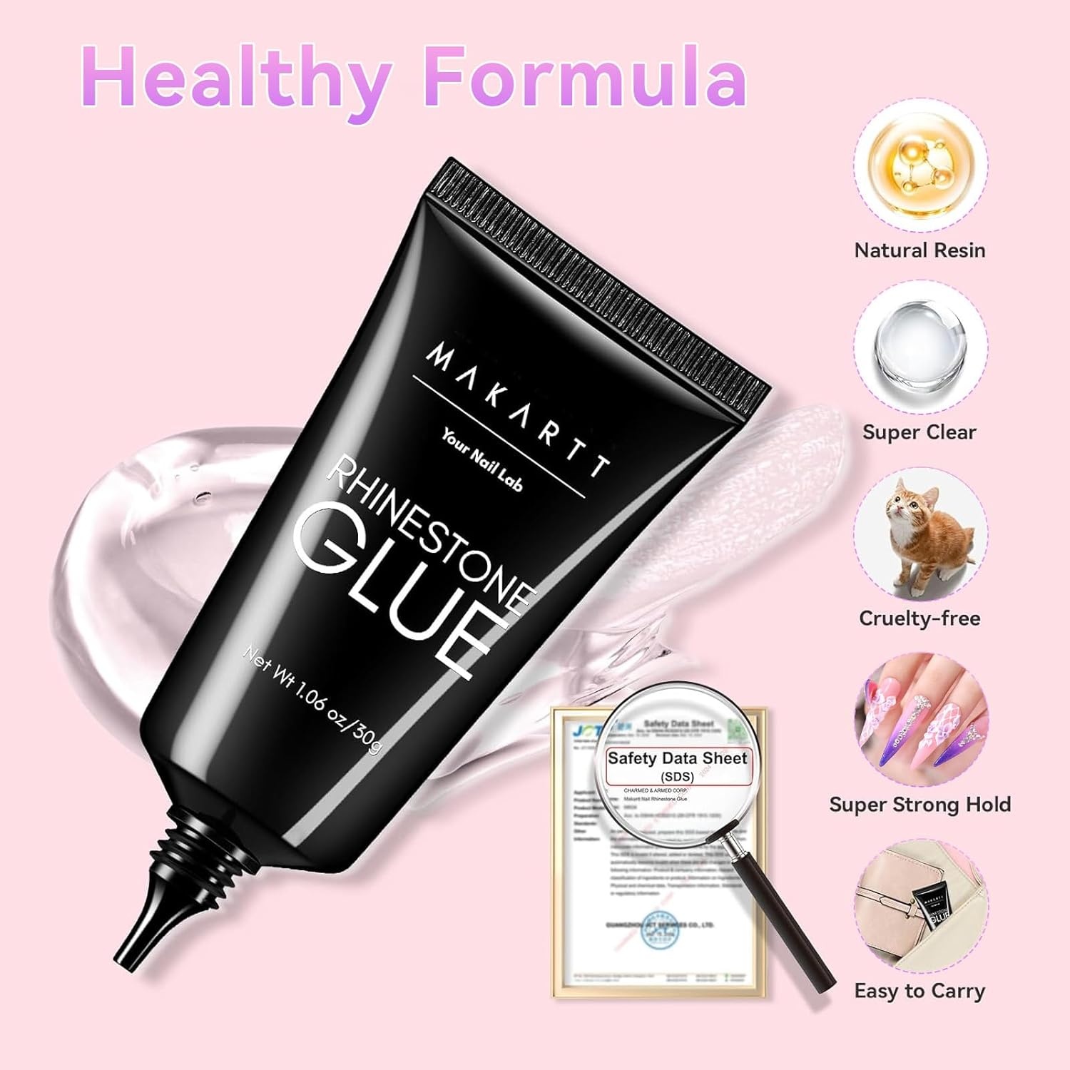 image:imageMakartt 3D Gel Nail Art 30g Sculpting Gel Glue for Drawing Molding Sculpture Gems amp Decoration Clear NoWipe Gels Polish for DIY Nail DesignsA1rhinestone glue for nail charms 30ml