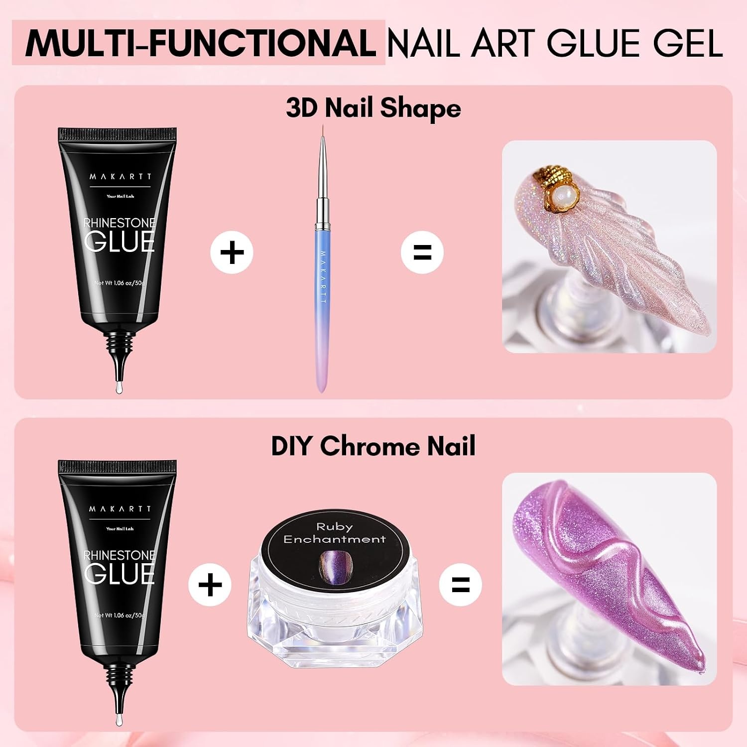 image:imageMakartt 3D Gel Nail Art 30g Sculpting Gel Glue for Drawing Molding Sculpture Gems amp Decoration Clear NoWipe Gels Polish for DIY Nail DesignsA3nail rhinestone glue set 2x30ml