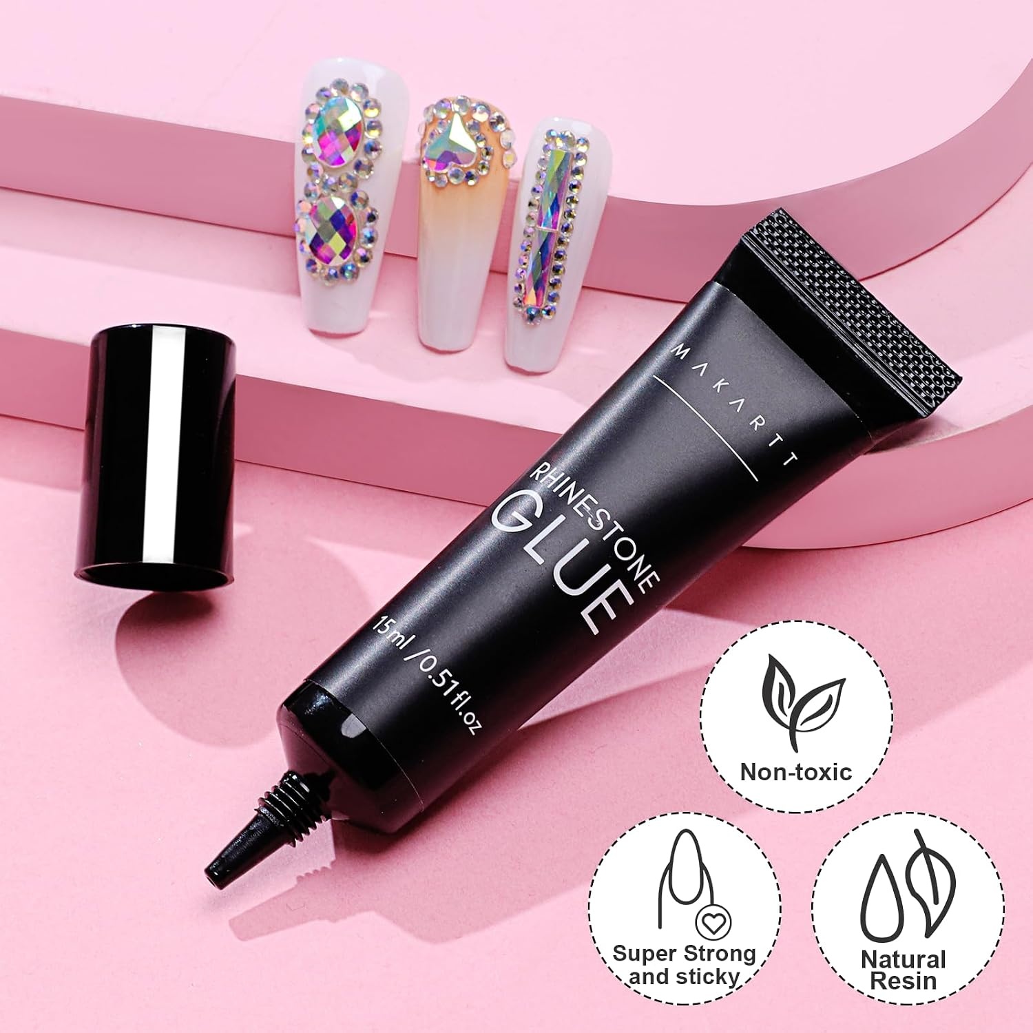 image:imageMakartt 3D Gel Nail Art 30g Sculpting Gel Glue for Drawing Molding Sculpture Gems amp Decoration Clear NoWipe Gels Polish for DIY Nail DesignsA4nail rhinestone glue 15ml