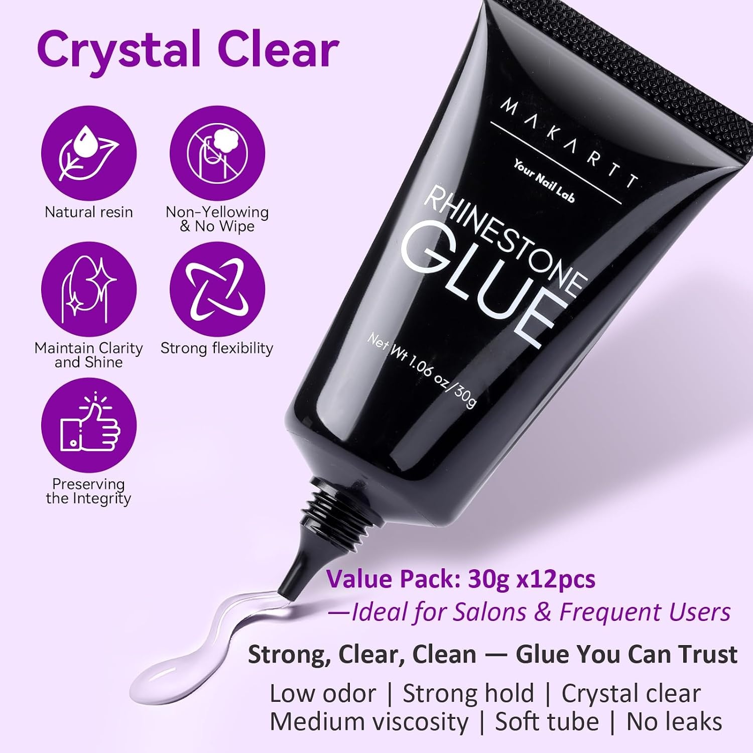 image:imageMakartt 3D Gel Nail Art 30g Sculpting Gel Glue for Drawing Molding Sculpture Gems amp Decoration Clear NoWipe Gels Polish for DIY Nail DesignsA5nail rhinestone glue set 12x30ML