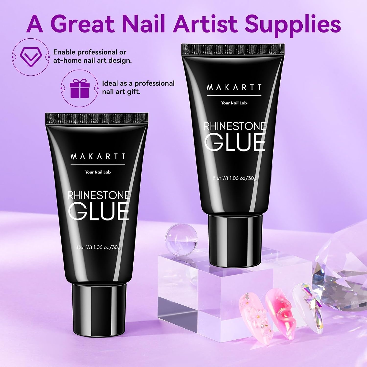 image:imageMakartt 3D Gel Nail Art 30g Sculpting Gel Glue for Drawing Molding Sculpture Gems amp Decoration Clear NoWipe Gels Polish for DIY Nail DesignsA5nail rhinestone glue set 12x30ML