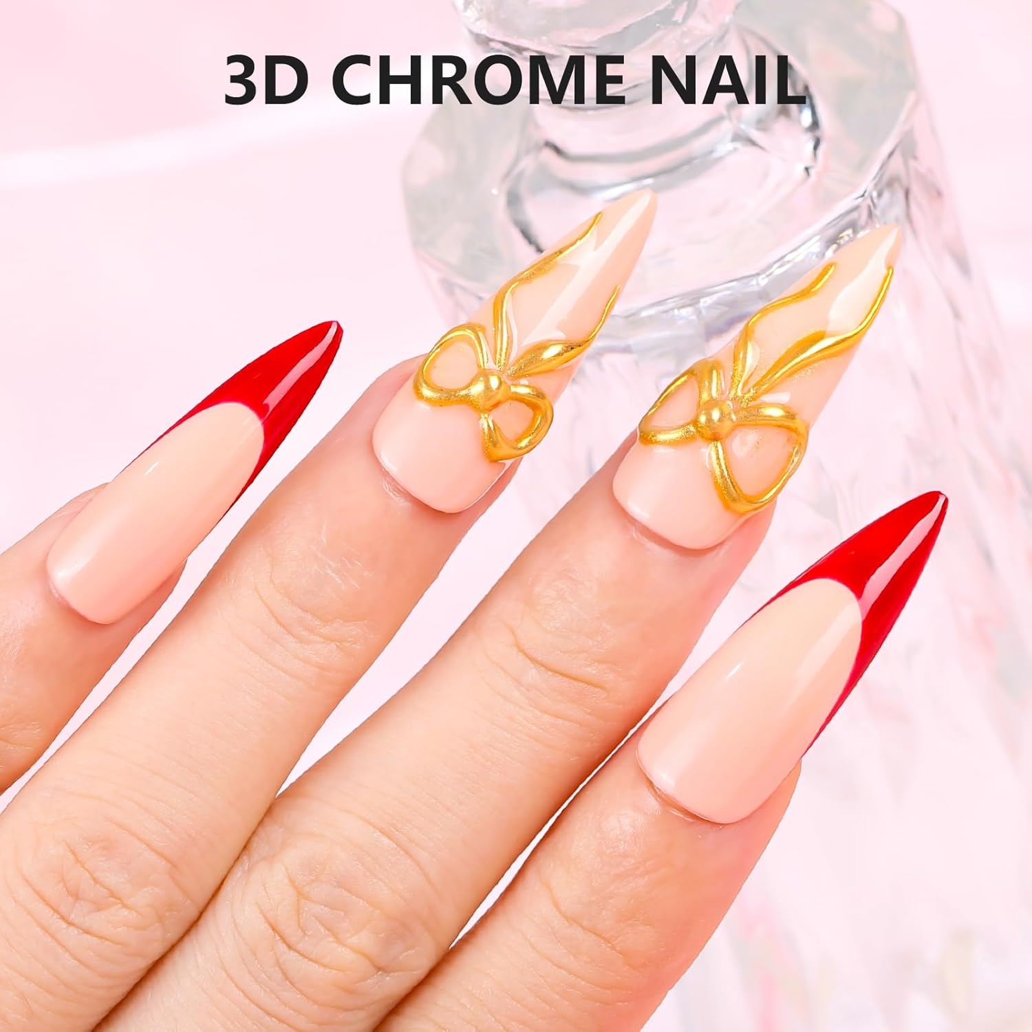 image:imageMakartt 3D Gel Nail Art Sculpting Gel Glue for Drawing Molding Sculpture Gems and Decoration No Wipe Clear Gel Polish for DIY Nail Designs 15gA04Clear 3D Nail Gel Gold Chrome Nail Powder