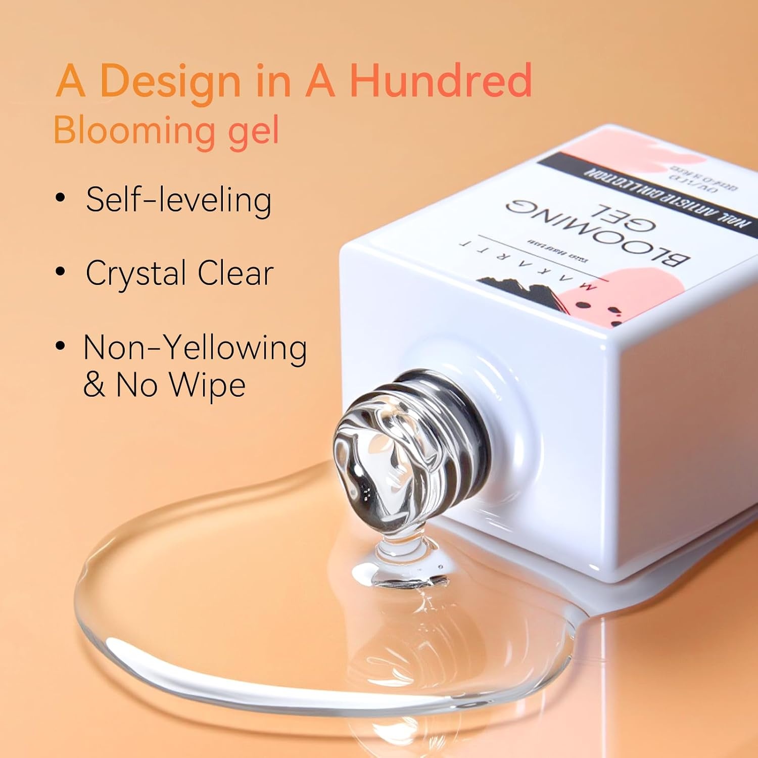 image:imageMakartt 3D Gel Nail Art Sculpting Gel Glue for Drawing Molding Sculpture Gems and Decoration No Wipe Clear Gel Polish for DIY Nail Designs 15gA14Clear Blooming Gel 3D Gel