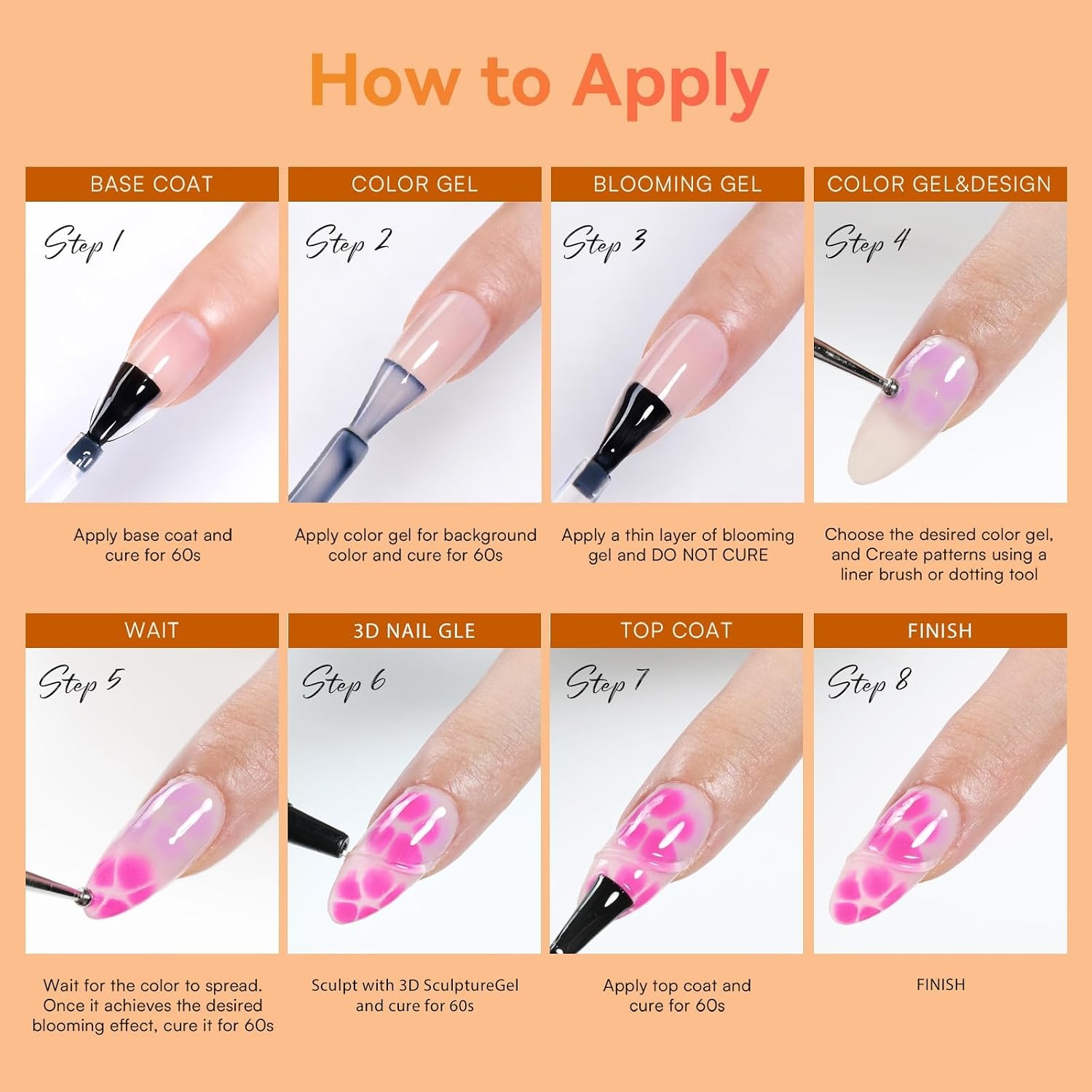 image:imageMakartt 3D Gel Nail Art Sculpting Gel Glue for Drawing Molding Sculpture Gems and Decoration No Wipe Clear Gel Polish for DIY Nail Designs 15gA14Clear Blooming Gel 3D Gel