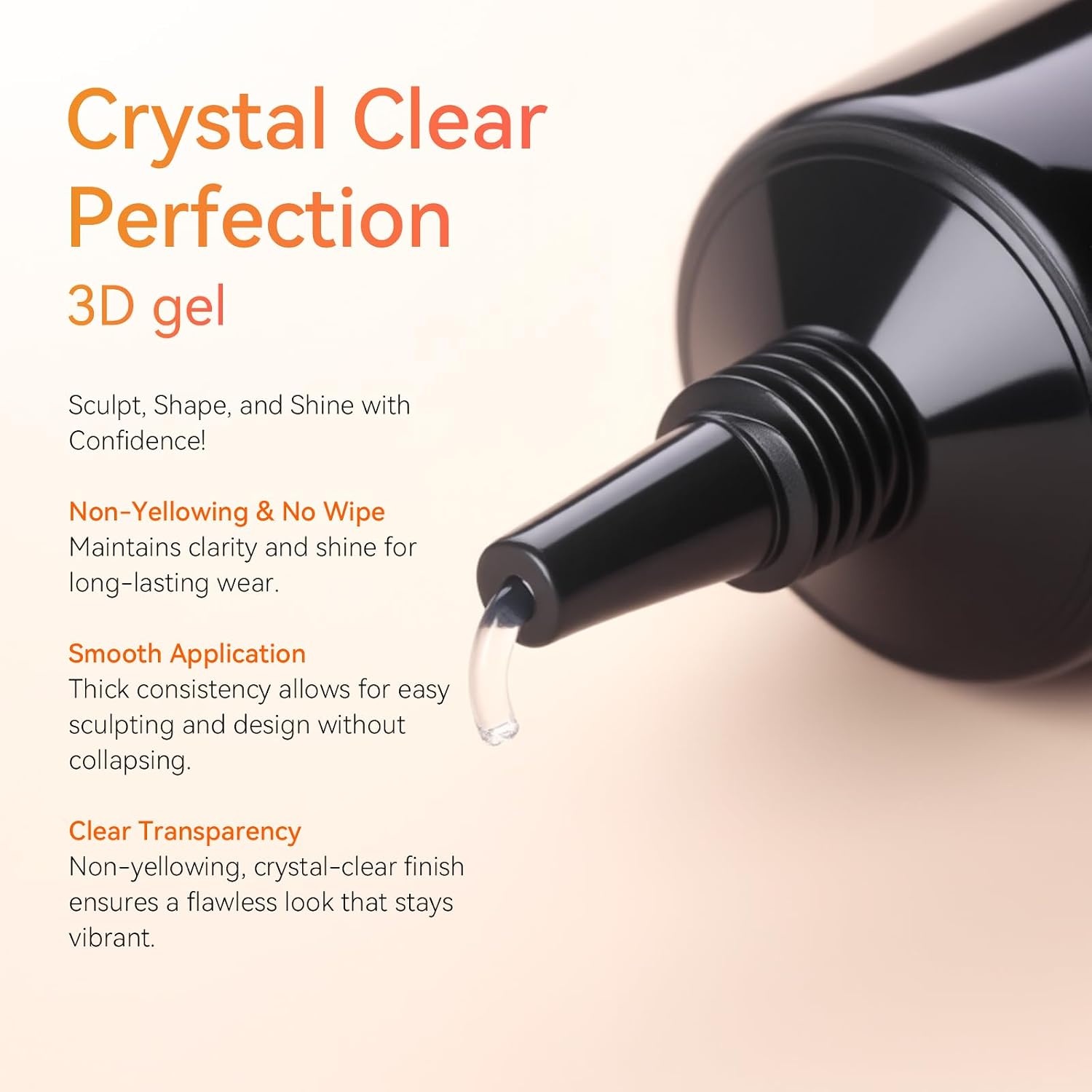image:imageMakartt 3D Gel Nail Art Sculpting Gel Glue for Drawing Molding Sculpture Gems and Decoration No Wipe Clear Gel Polish for DIY Nail Designs 15gA14Clear Blooming Gel 3D Gel
