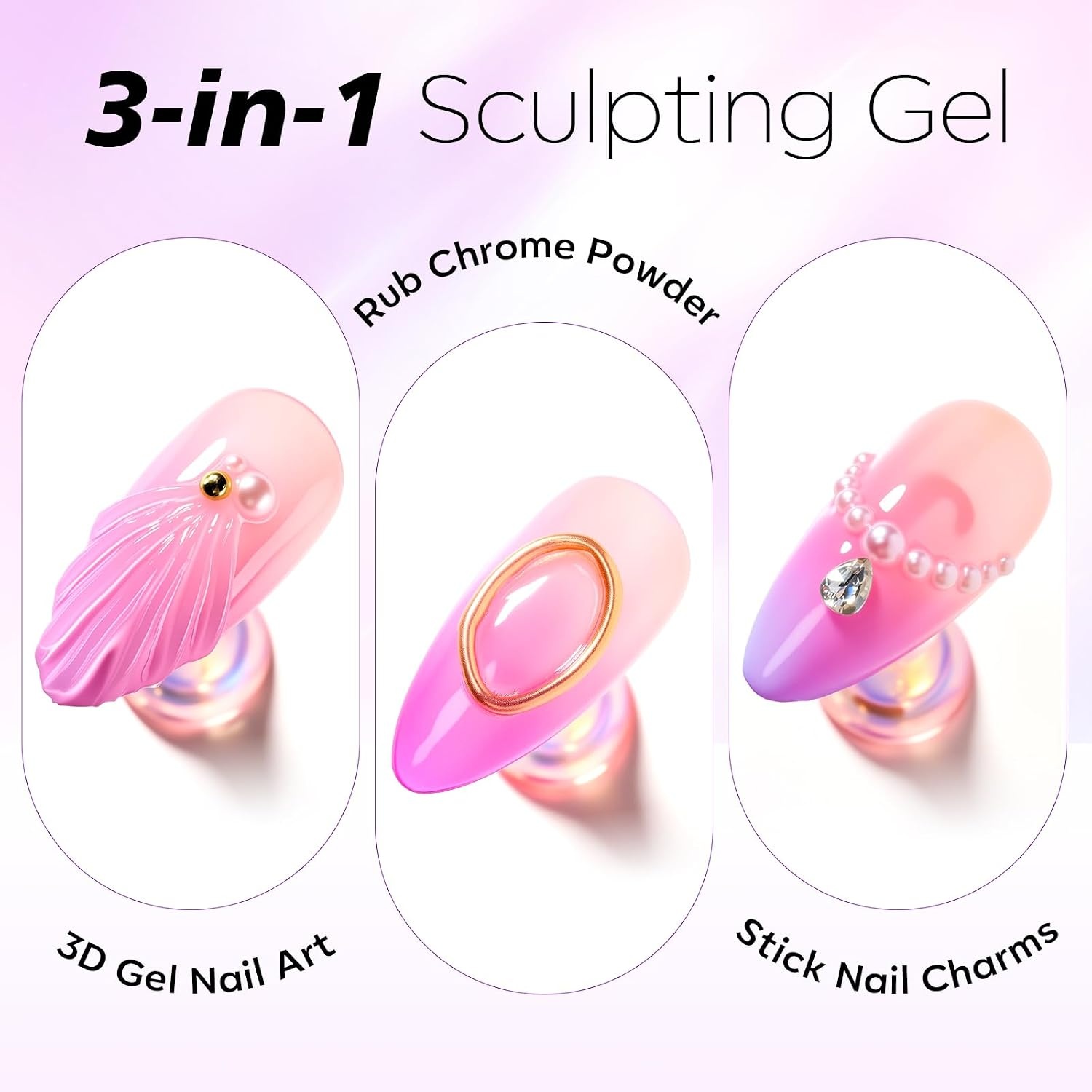 image:imageMakartt 3D Gel Nail Art for Sculpting 3in1 MultiFunctional 15g Clear 3D Nail Gel for Molding amp Painting Nails Designs No Wipe Nail Glue for Rhinestones Chrome Powder amp DIY ManicureA0915g 3D Nail Gel
