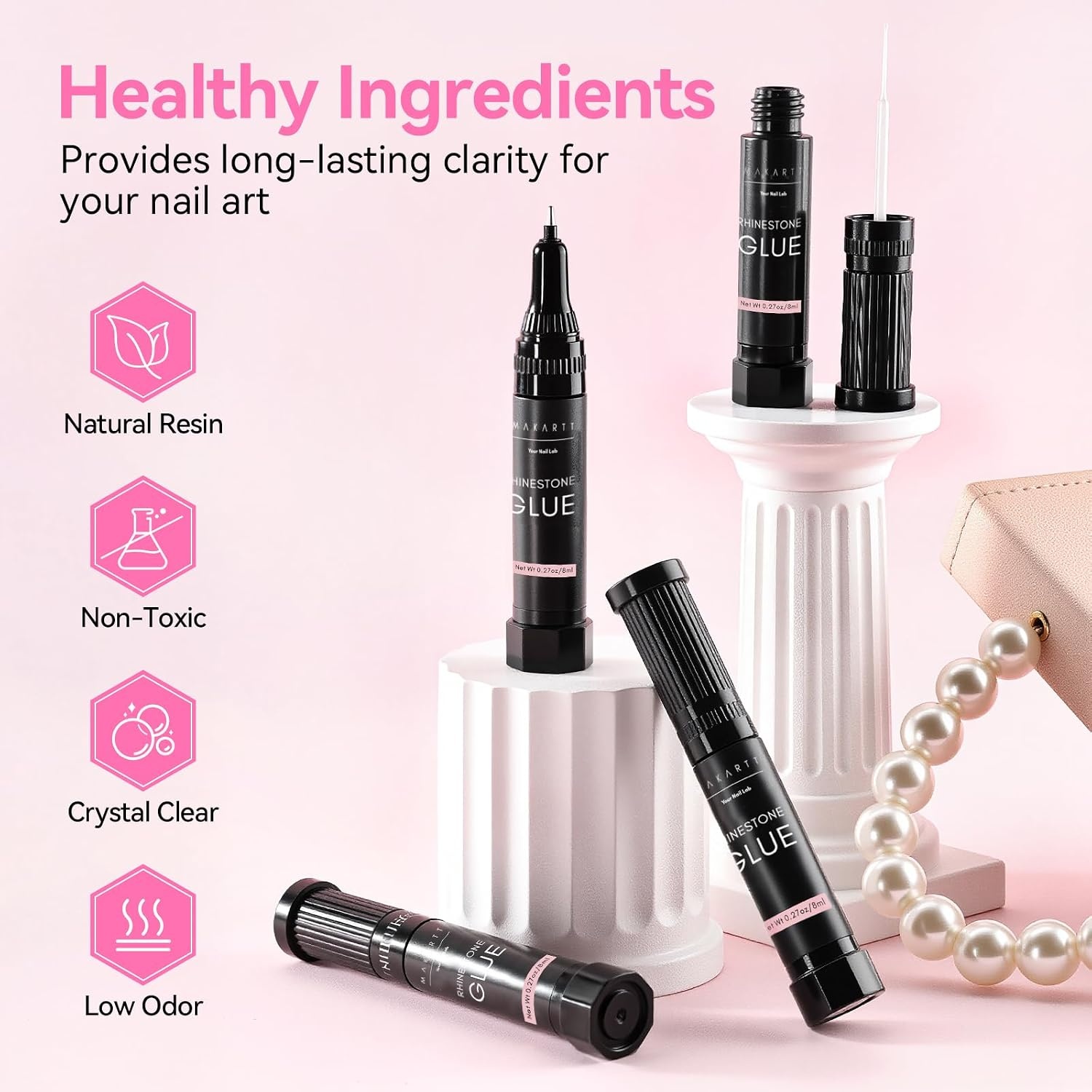 image:imageMakartt 3D Gel Nail Art for Sculpting 3in1 MultiFunctional 15g Clear 3D Nail Gel for Molding amp Painting Nails Designs No Wipe Nail Glue for Rhinestones Chrome Powder amp DIY ManicureA05nail rhinestones gem grip glue gel 8ml4