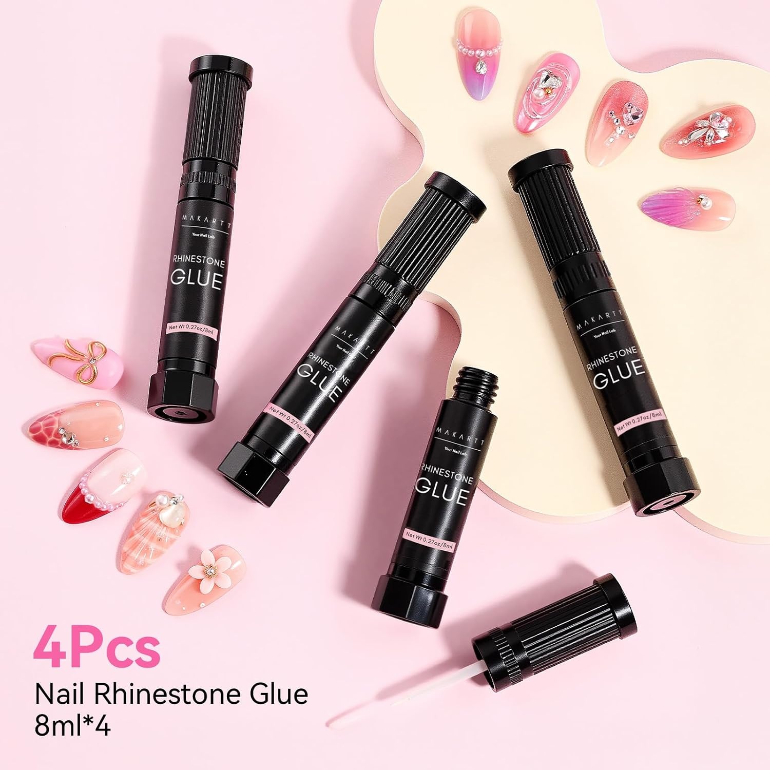 image:imageMakartt 3D Gel Nail Art for Sculpting 3in1 MultiFunctional 15g Clear 3D Nail Gel for Molding amp Painting Nails Designs No Wipe Nail Glue for Rhinestones Chrome Powder amp DIY ManicureA05nail rhinestones gem grip glue gel 8ml4