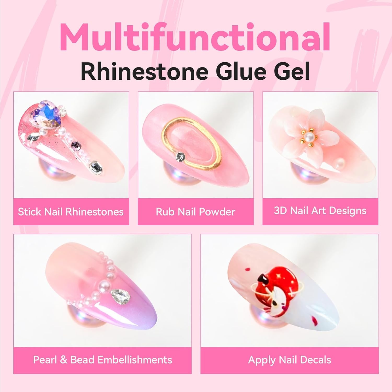 image:imageMakartt 3D Gel Nail Art for Sculpting 3in1 MultiFunctional 15g Clear 3D Nail Gel for Molding amp Painting Nails Designs No Wipe Nail Glue for Rhinestones Chrome Powder amp DIY ManicureA05nail rhinestones gem grip glue gel 8ml4