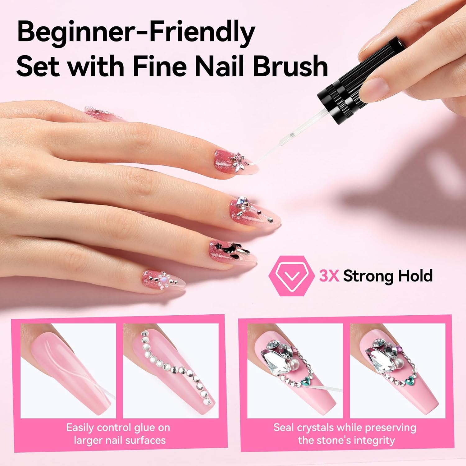 image:imageMakartt 3D Gel Nail Art for Sculpting 3in1 MultiFunctional 15g Clear 3D Nail Gel for Molding amp Painting Nails Designs No Wipe Nail Glue for Rhinestones Chrome Powder amp DIY ManicureA05nail rhinestones gem grip glue gel 8ml4