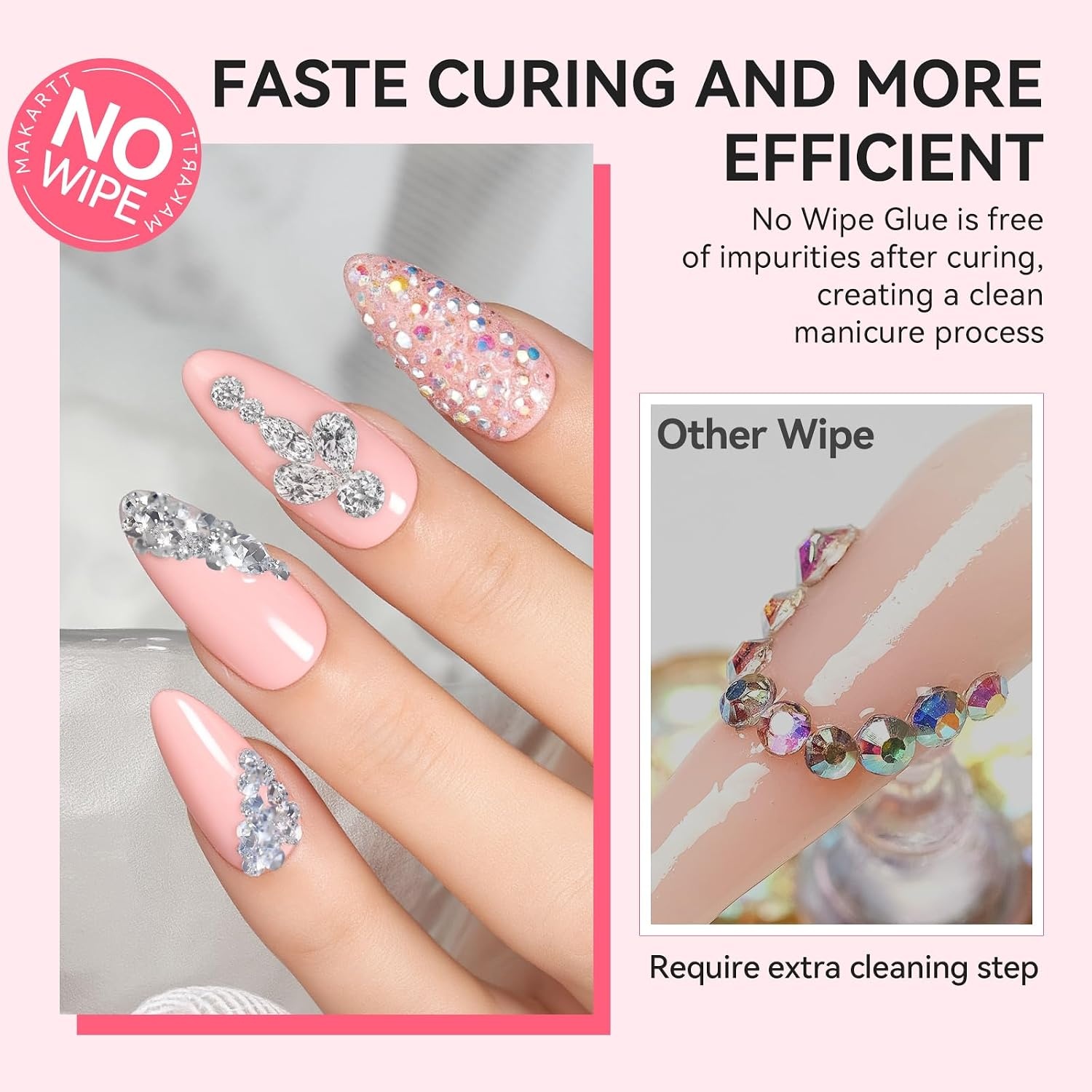 image:imageMakartt 3D Gel Nail Art for Sculpting 3in1 MultiFunctional 15g Clear 3D Nail Gel for Molding amp Painting Nails Designs No Wipe Nail Glue for Rhinestones Chrome Powder amp DIY ManicureA03nail rhinestone gem glue set 60G
