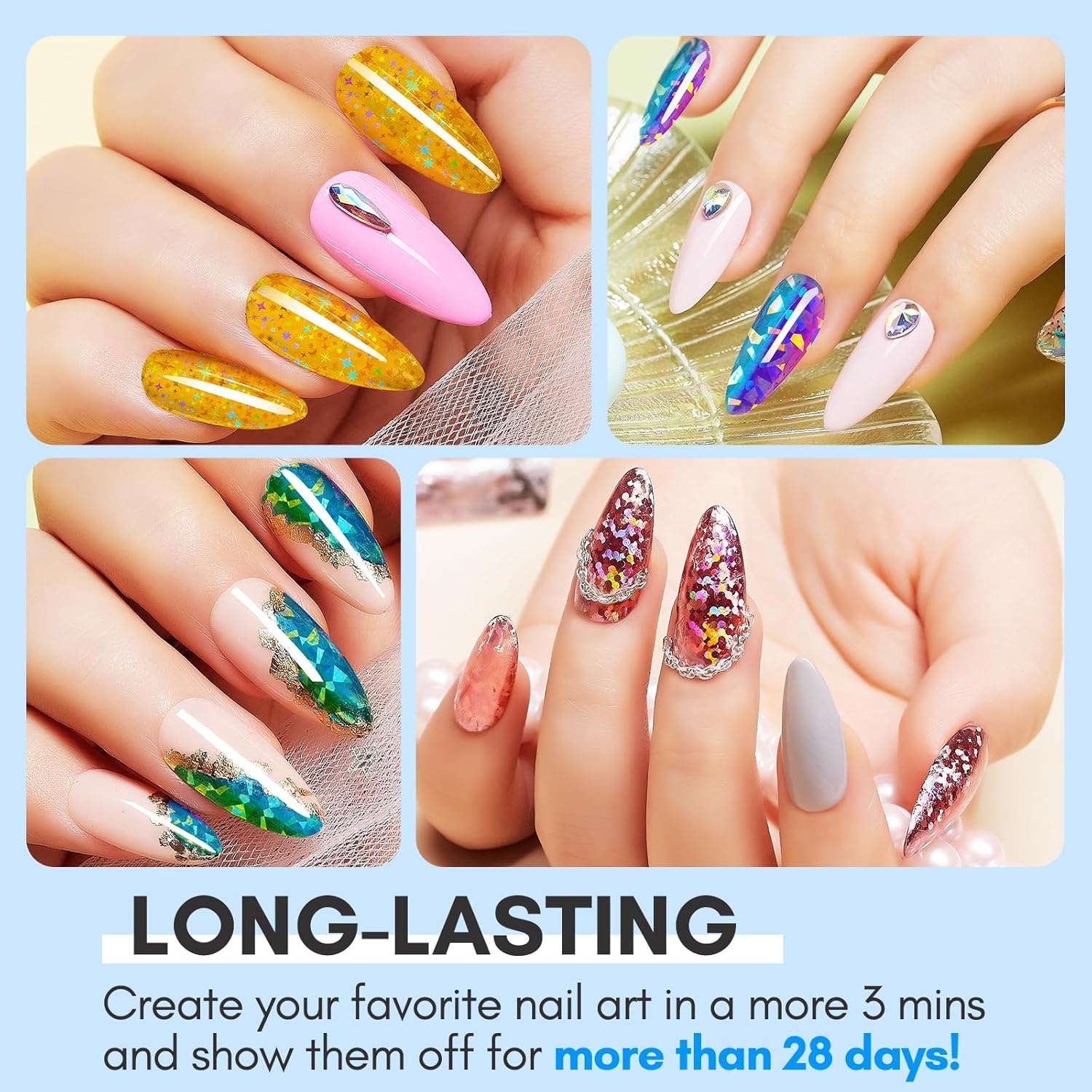 image:imageMakartt 3D Nail Gel 8 ml Nail Foil Glue Transfer Gels Adhesive for Linear Shell Ripple amp Chrome Nail Powder Art Designs UV LED Lamp Required2pcs 15ml