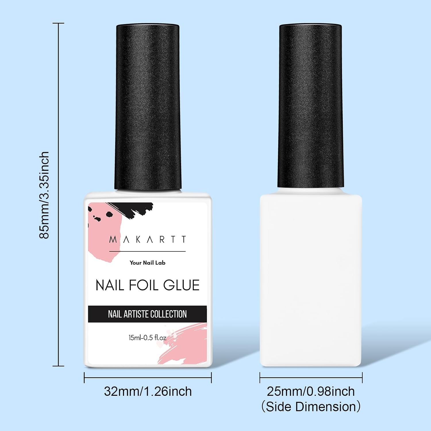 image:imageMakartt 3D Nail Gel 8 ml Nail Foil Glue Transfer Gels Adhesive for Linear Shell Ripple amp Chrome Nail Powder Art Designs UV LED Lamp Required2pcs 15ml