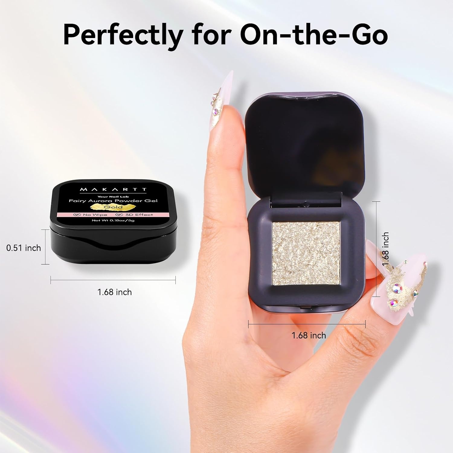 image:imageMakartt 3D Sculpting Gel for Nail Art No Wipe UV Texture Gel 5g Gold Fairy Aurora Powder Glitter Mud for Nails amp CharmsGold