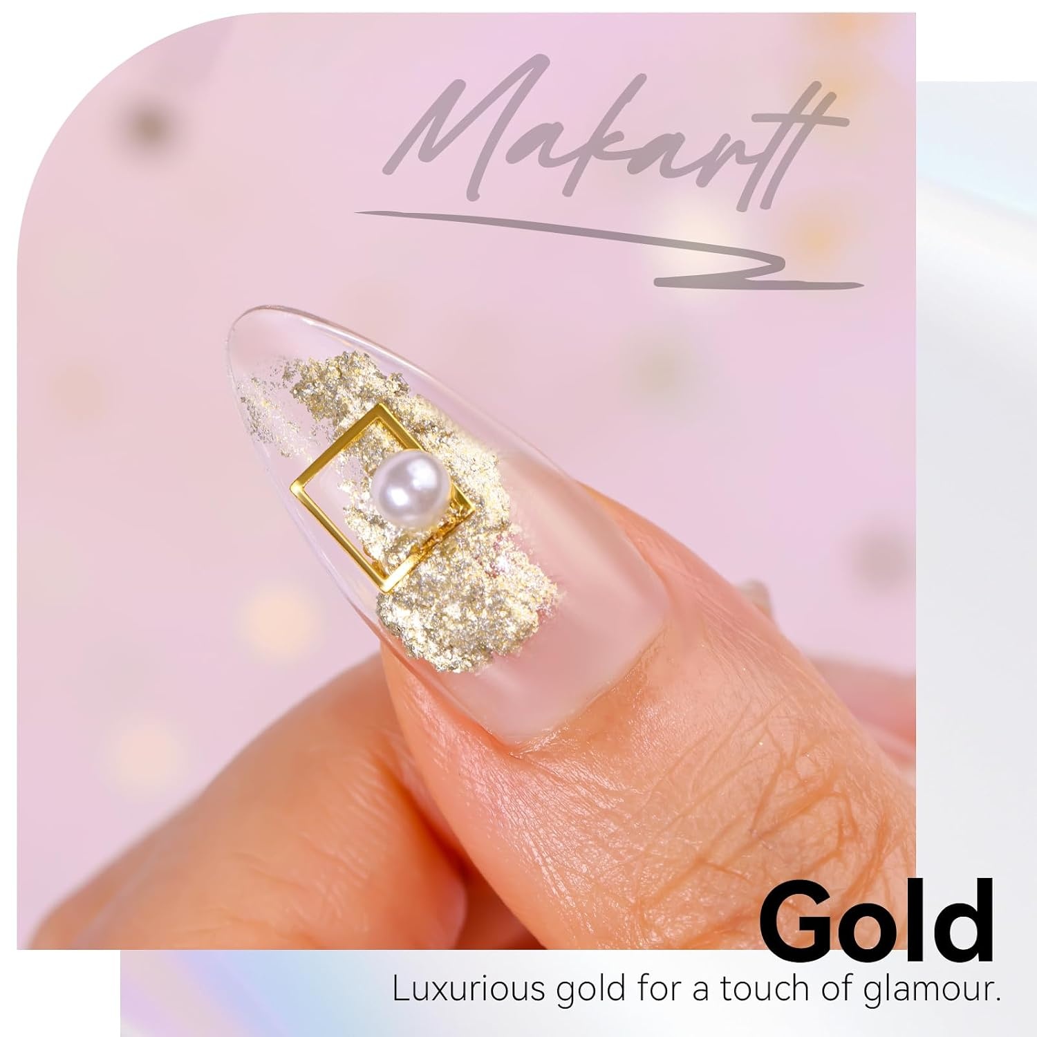 image:imageMakartt 3D Sculpting Gel for Nail Art No Wipe UV Texture Gel 5g Gold Fairy Aurora Powder Glitter Mud for Nails amp CharmsGold