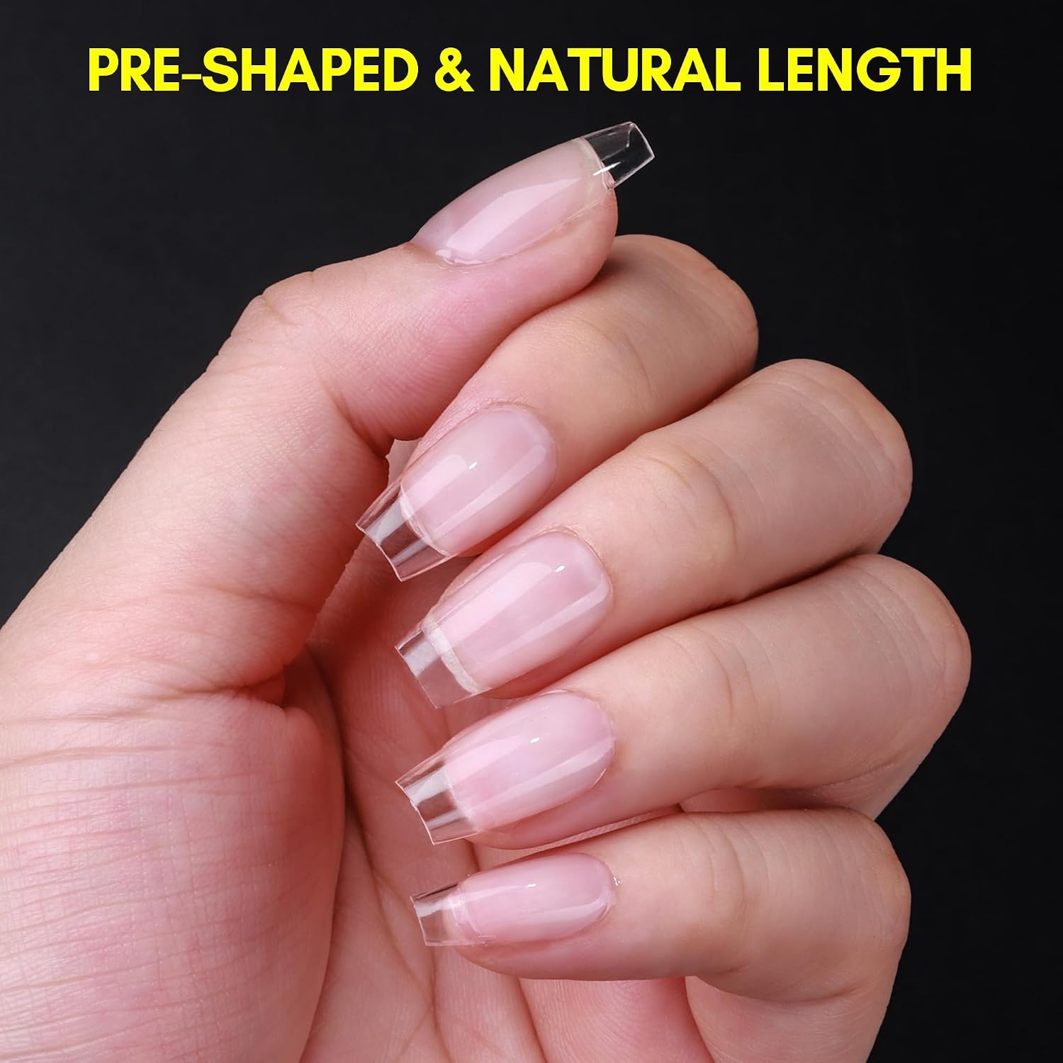 image:imageMakartt Almond Nail Tips 500pcs Medium Prebuffed Full Cover Clear Press on Nails 10 Sizes Soak Off Soft Gel Nail Tips Extension Professional Acrylic Fake Nails No Crease False Nail Salon DIY ArtA03Medium Coffin120PCS