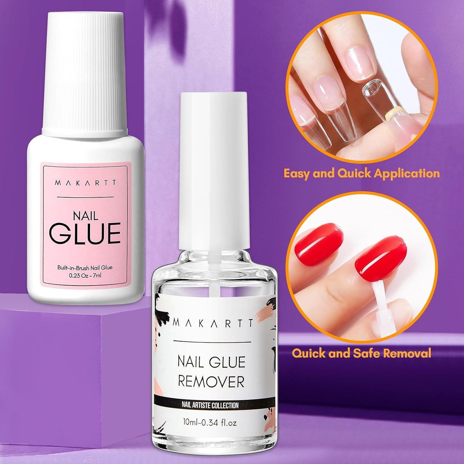 image:imageMakartt Almond Nail Tips 500pcs Medium Prebuffed Full Cover Clear Press on Nails 10 Sizes Soak Off Soft Gel Nail Tips Extension Professional Acrylic Fake Nails No Crease False Nail Salon DIY ArtNail Glue Remover Kit 3