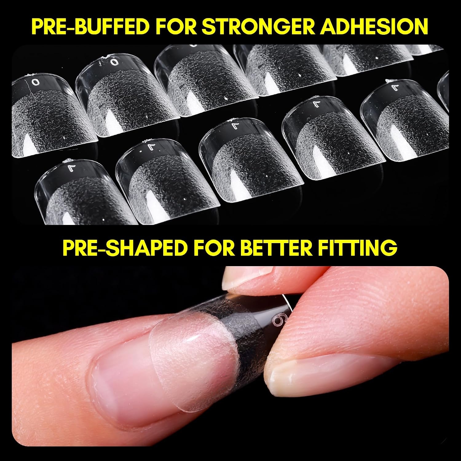 image:imageMakartt Almond Nail Tips 500pcs Medium Prebuffed Full Cover Clear Press on Nails 10 Sizes Soak Off Soft Gel Nail Tips Extension Professional Acrylic Fake Nails No Crease False Nail Salon DIY ArtA08Extra Short Square120PCS
