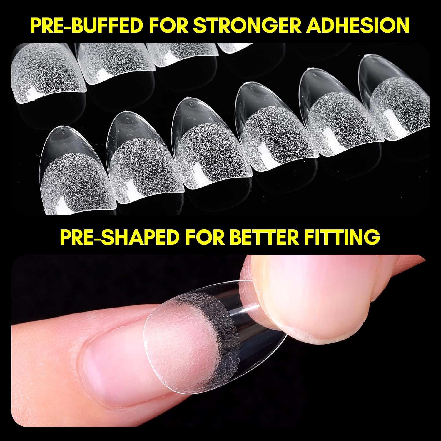 image:imageMakartt Almond Nail Tips 500pcs Medium Prebuffed Full Cover Clear Press on Nails 10 Sizes Soak Off Soft Gel Nail Tips Extension Professional Acrylic Fake Nails No Crease False Nail Salon DIY ArtA05Medium Almond120PCS