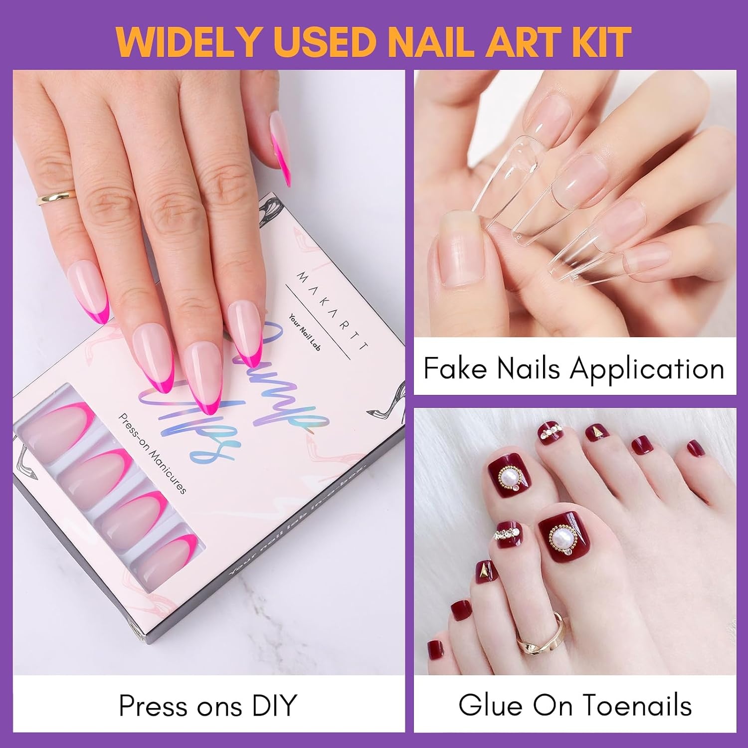 image:imageMakartt Almond Nail Tips 500pcs Medium Prebuffed Full Cover Clear Press on Nails 10 Sizes Soak Off Soft Gel Nail Tips Extension Professional Acrylic Fake Nails No Crease False Nail Salon DIY ArtNail Glue Remover Kit 3