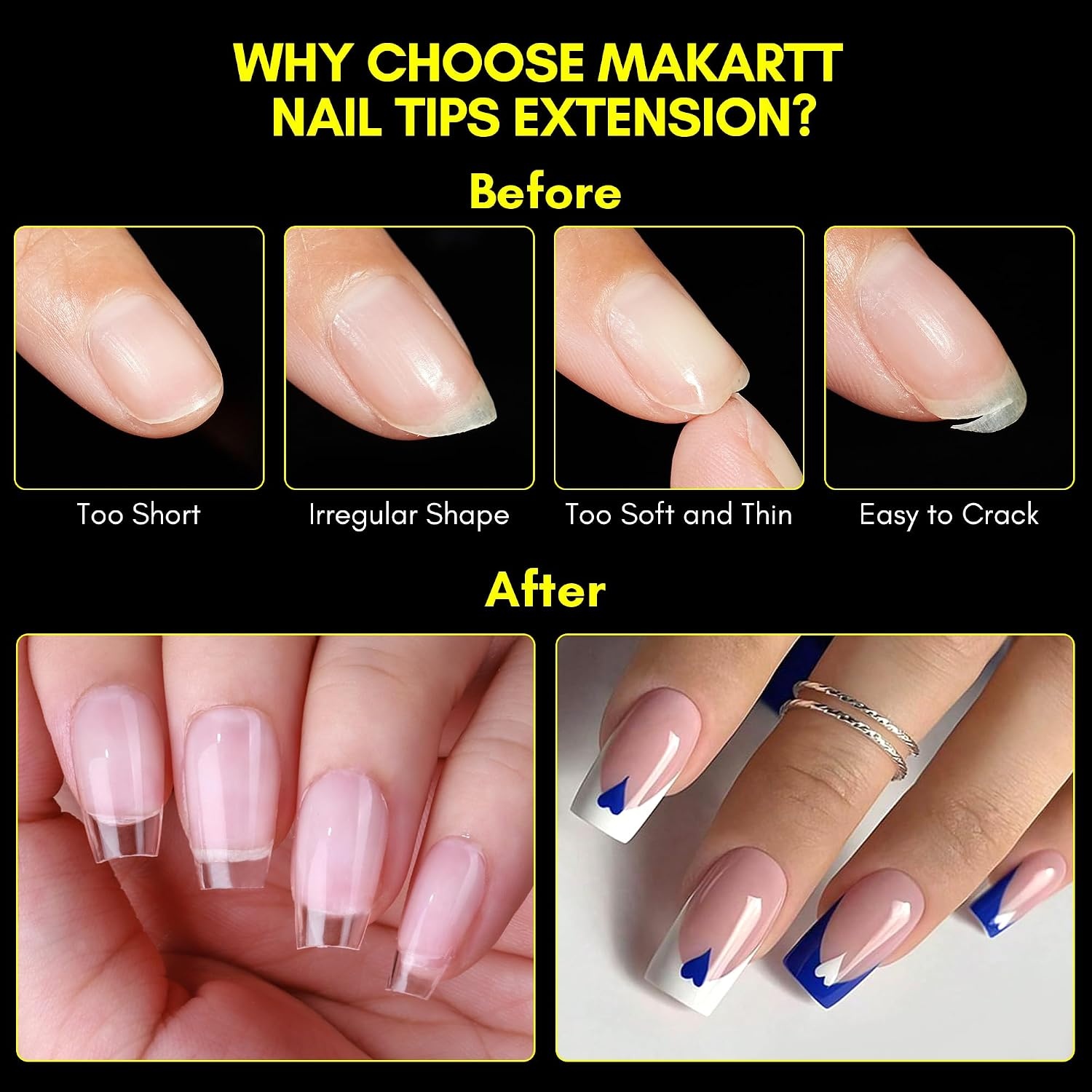 image:imageMakartt Almond Nail Tips 500pcs Medium Prebuffed Full Cover Clear Press on Nails 10 Sizes Soak Off Soft Gel Nail Tips Extension Professional Acrylic Fake Nails No Crease False Nail Salon DIY ArtA03Medium Coffin120PCS