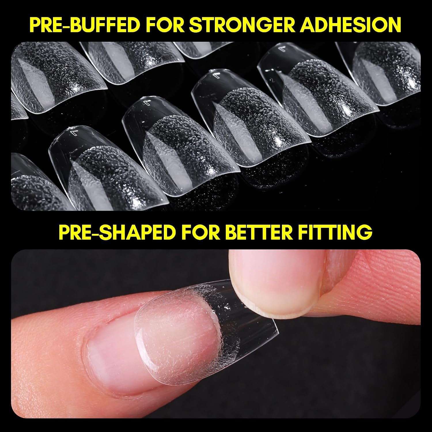 image:imageMakartt Almond Nail Tips 500pcs Medium Prebuffed Full Cover Clear Press on Nails 10 Sizes Soak Off Soft Gel Nail Tips Extension Professional Acrylic Fake Nails No Crease False Nail Salon DIY ArtA03Medium Coffin120PCS