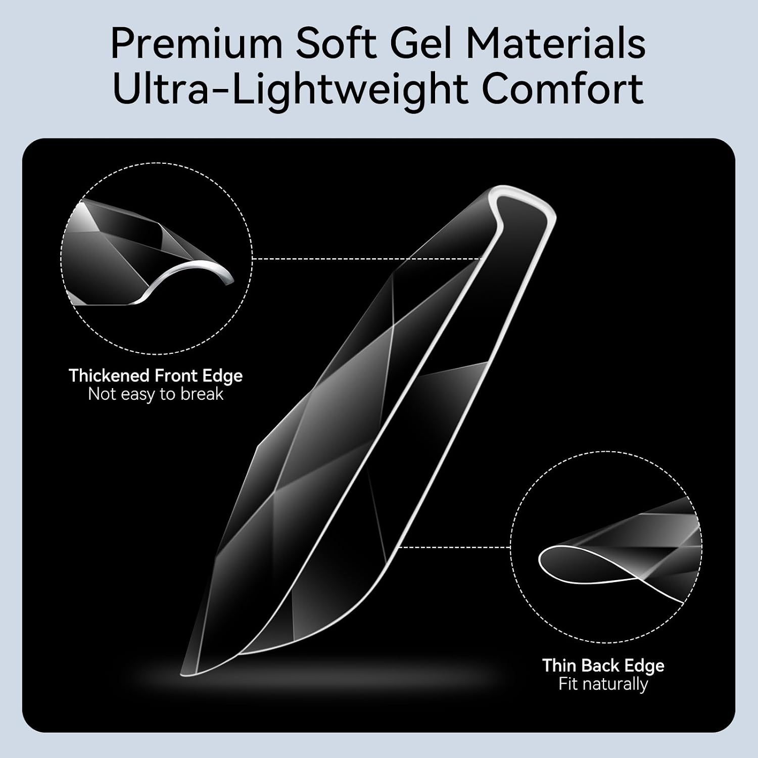 image:imageMakartt Almond Nail Tips 500pcs Medium Prebuffed Full Cover Clear Press on Nails 10 Sizes Soak Off Soft Gel Nail Tips Extension Professional Acrylic Fake Nails No Crease False Nail Salon DIY ArtA103D Medium Square120PCS