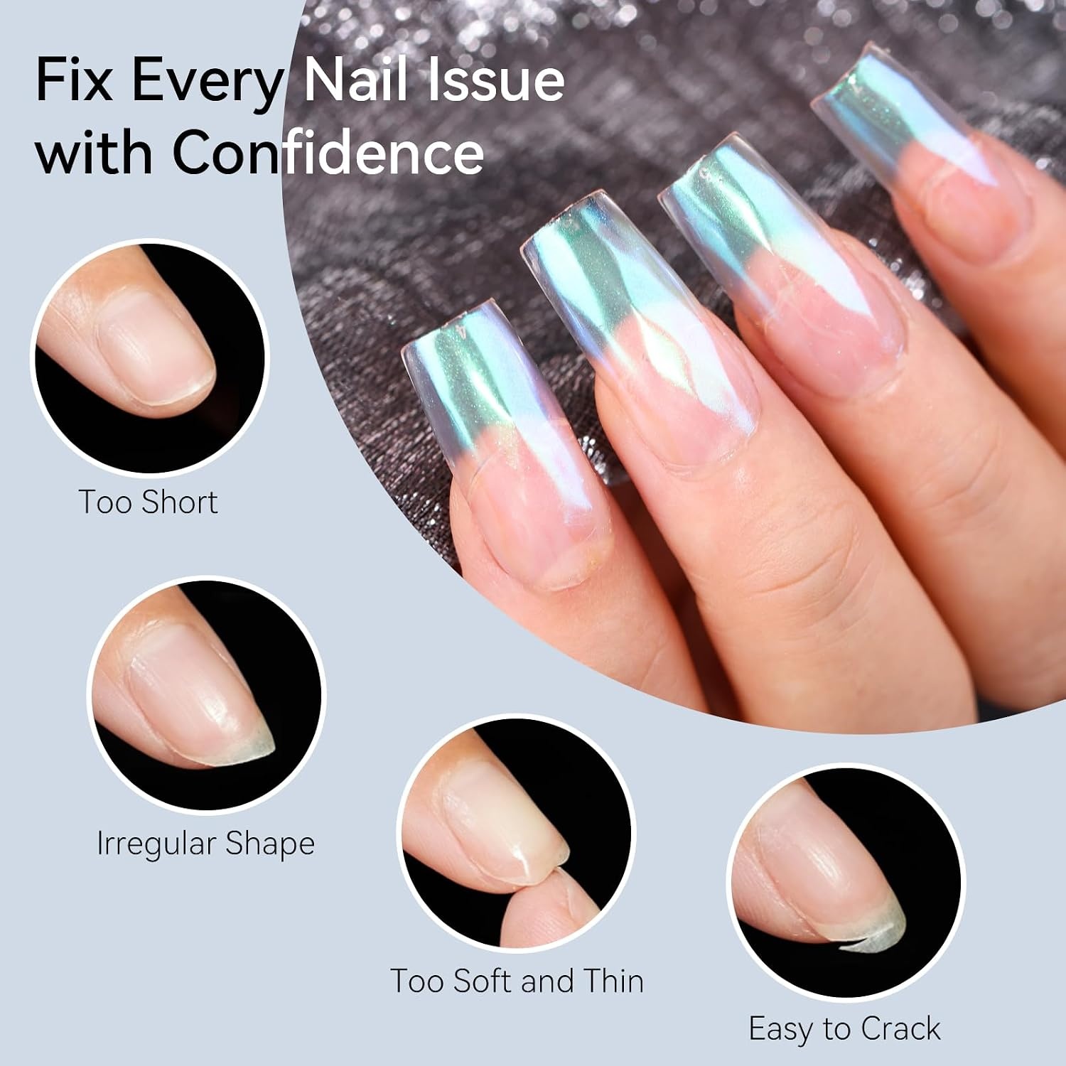 image:imageMakartt Almond Nail Tips 500pcs Medium Prebuffed Full Cover Clear Press on Nails 10 Sizes Soak Off Soft Gel Nail Tips Extension Professional Acrylic Fake Nails No Crease False Nail Salon DIY ArtA103D Medium Square120PCS