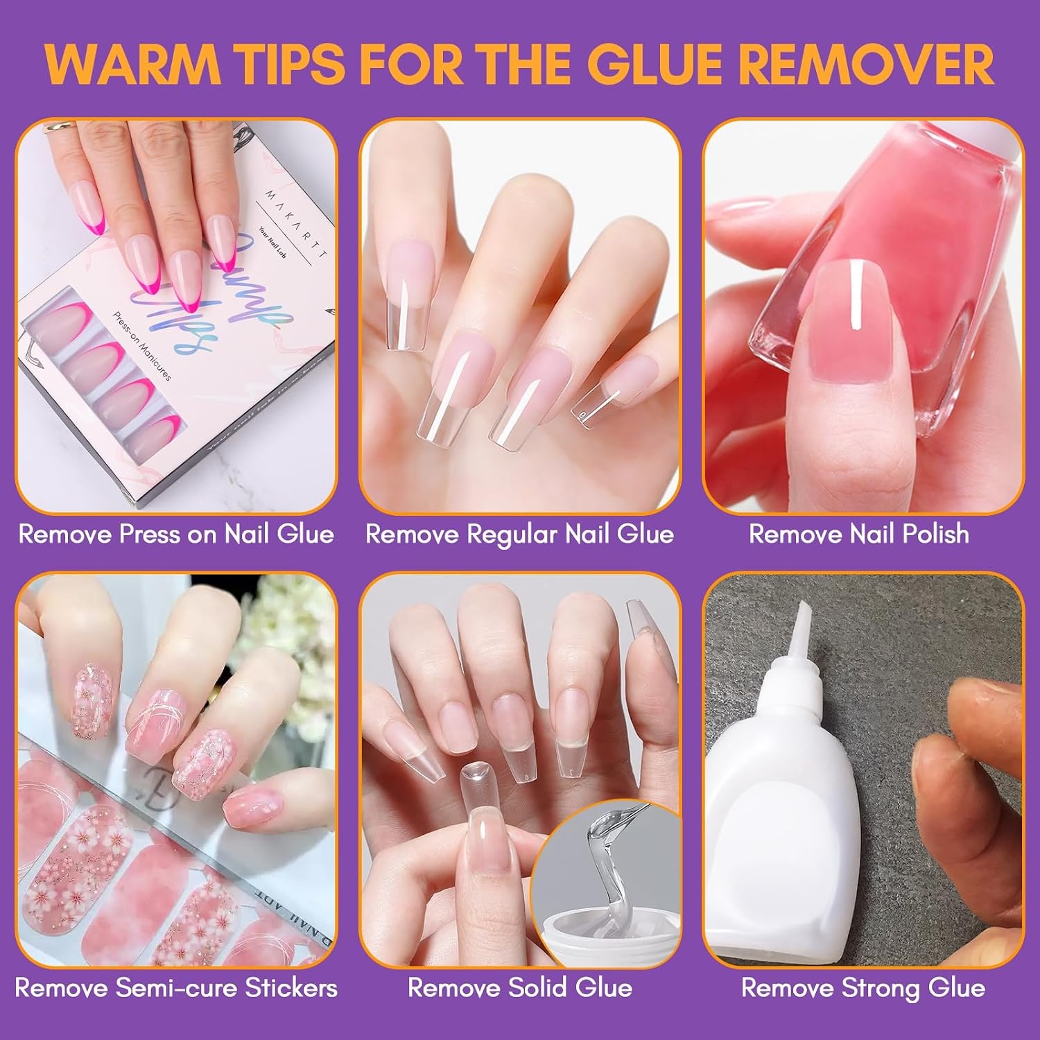 image:imageMakartt Almond Nail Tips 500pcs Medium Prebuffed Full Cover Clear Press on Nails 10 Sizes Soak Off Soft Gel Nail Tips Extension Professional Acrylic Fake Nails No Crease False Nail Salon DIY ArtNail Glue Remover Kit 3