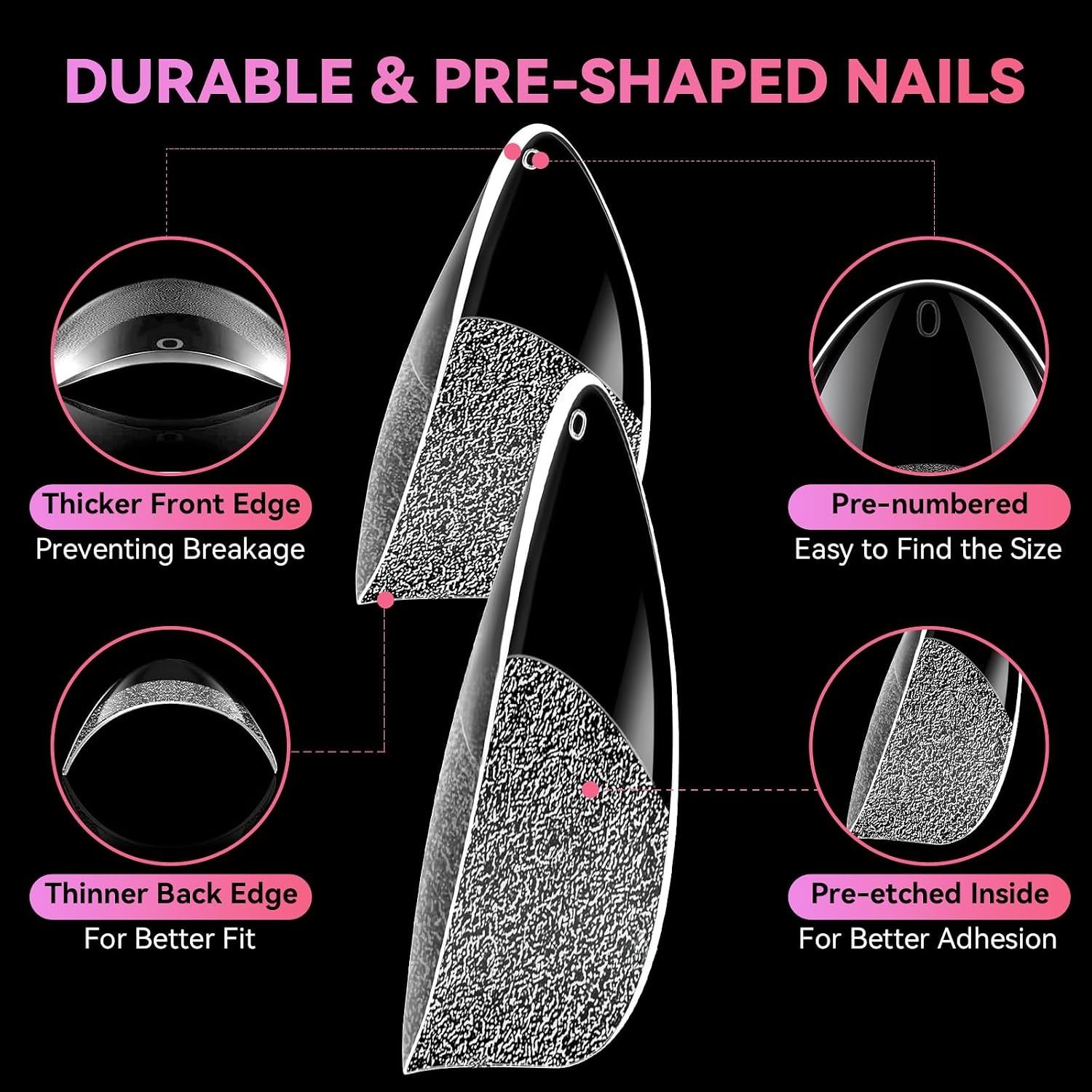 image:imageMakartt Almond Nail Tips 510pcs Full Cover Extra Short Fake Nails 15 Sizes Soft Gel Half Matte Preshape Soak Off for Press on Nails DIY for Extension No Crease Acrylic Nail Manicure Salon HomeShort Almond Medium Almond