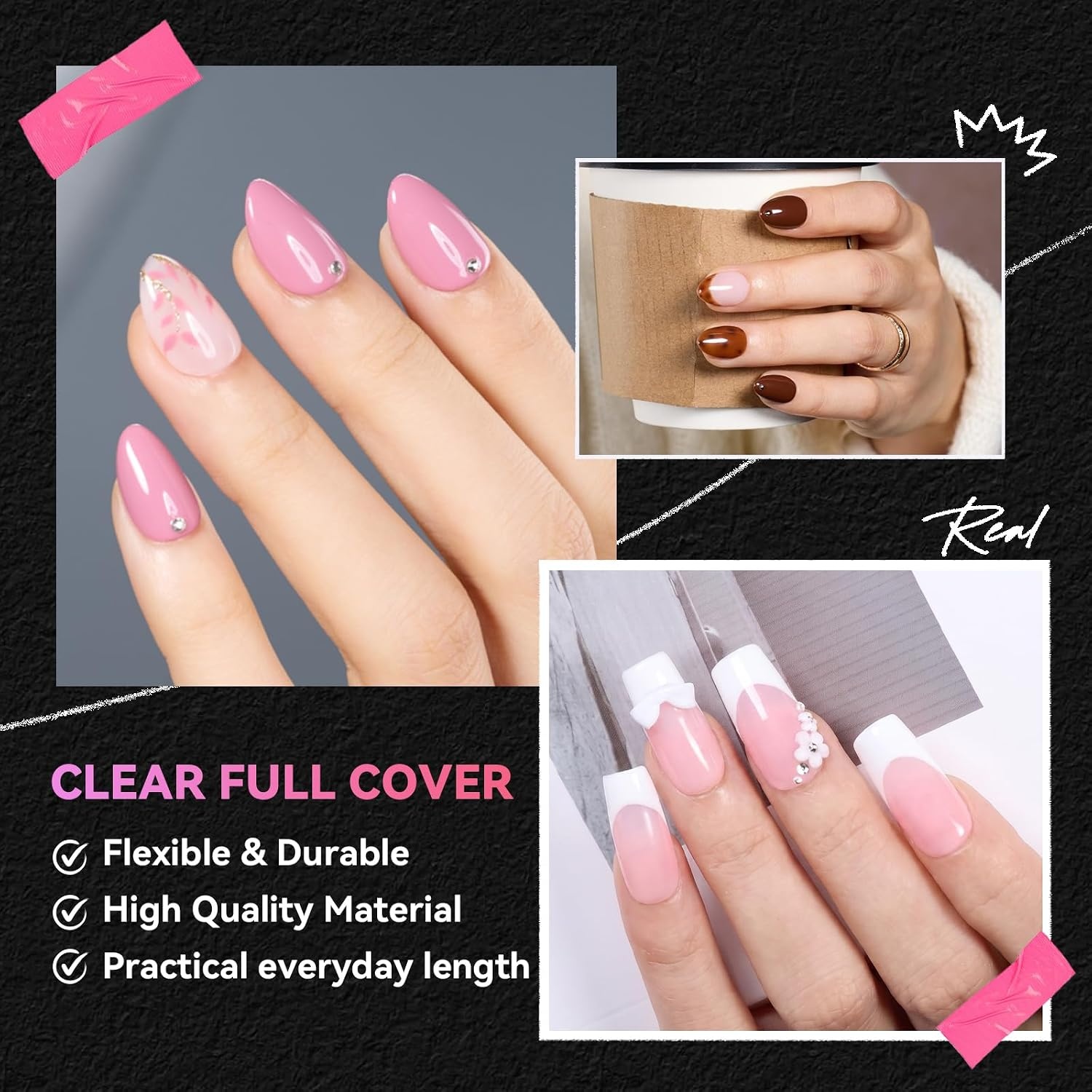 image:imageMakartt Almond Nail Tips 510pcs Full Cover Extra Short Fake Nails 15 Sizes Soft Gel Half Matte Preshape Soak Off for Press on Nails DIY for Extension No Crease Acrylic Nail Manicure Salon HomeShort Oval Medium Square