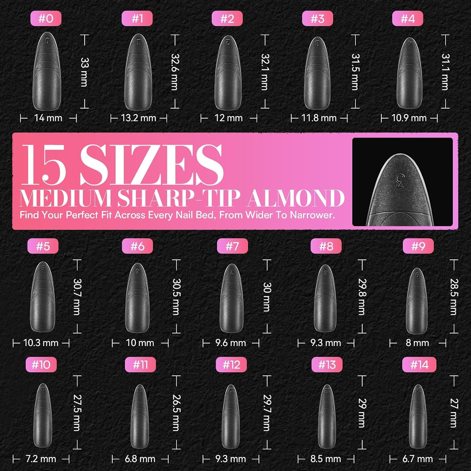 image:imageMakartt Almond Nail Tips 510pcs Full Cover Extra Short Fake Nails 15 Sizes Soft Gel Half Matte Preshape Soak Off for Press on Nails DIY for Extension No Crease Acrylic Nail Manicure Salon HomeLong Almond XL Tapered Square