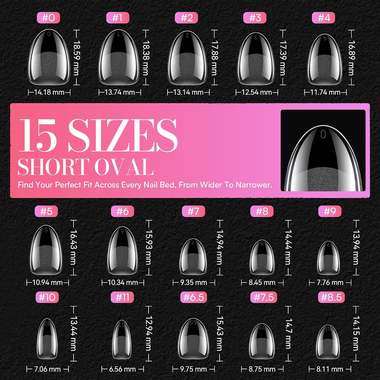 image:imageMakartt Almond Nail Tips 510pcs Full Cover Extra Short Fake Nails 15 Sizes Soft Gel Half Matte Preshape Soak Off for Press on Nails DIY for Extension No Crease Acrylic Nail Manicure Salon HomeShort Oval Medium Square