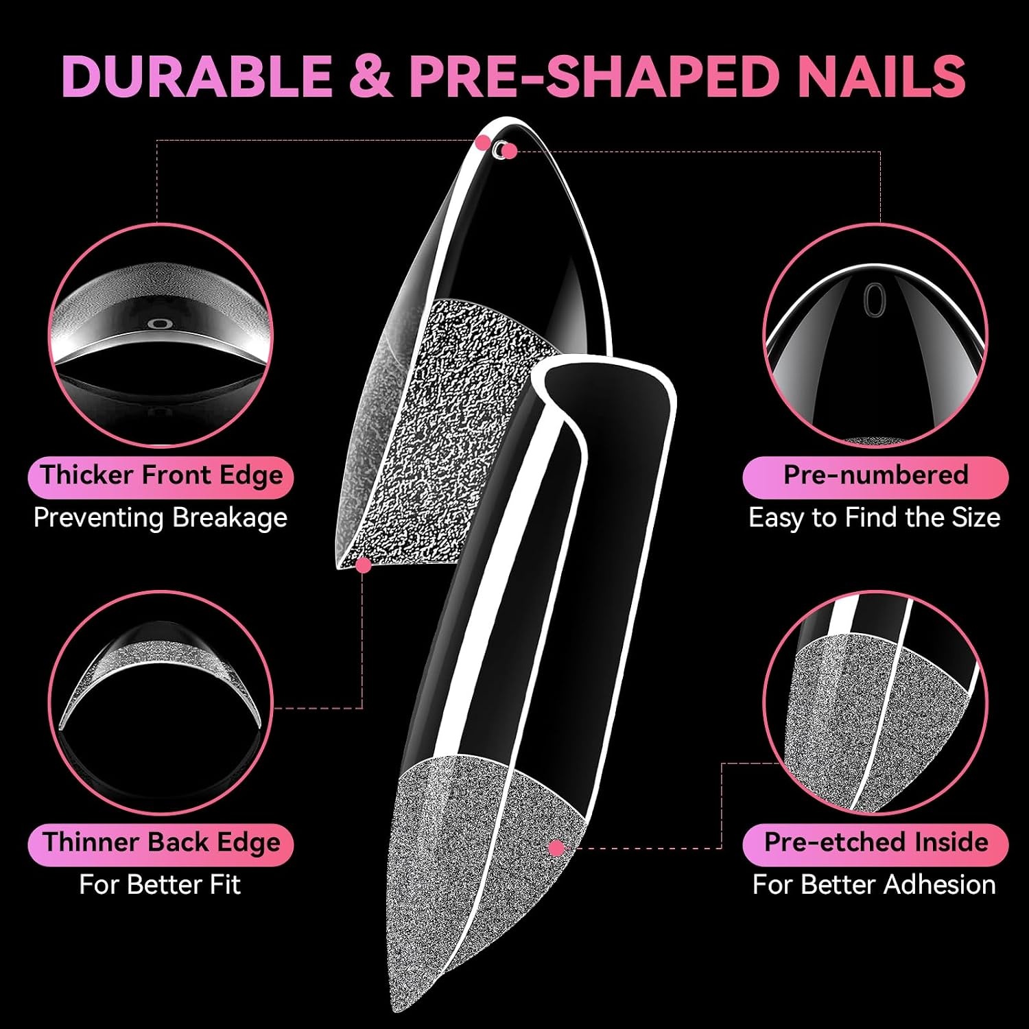 image:imageMakartt Almond Nail Tips 510pcs Full Cover Extra Short Fake Nails 15 Sizes Soft Gel Half Matte Preshape Soak Off for Press on Nails DIY for Extension No Crease Acrylic Nail Manicure Salon HomeShort Oval Medium Square