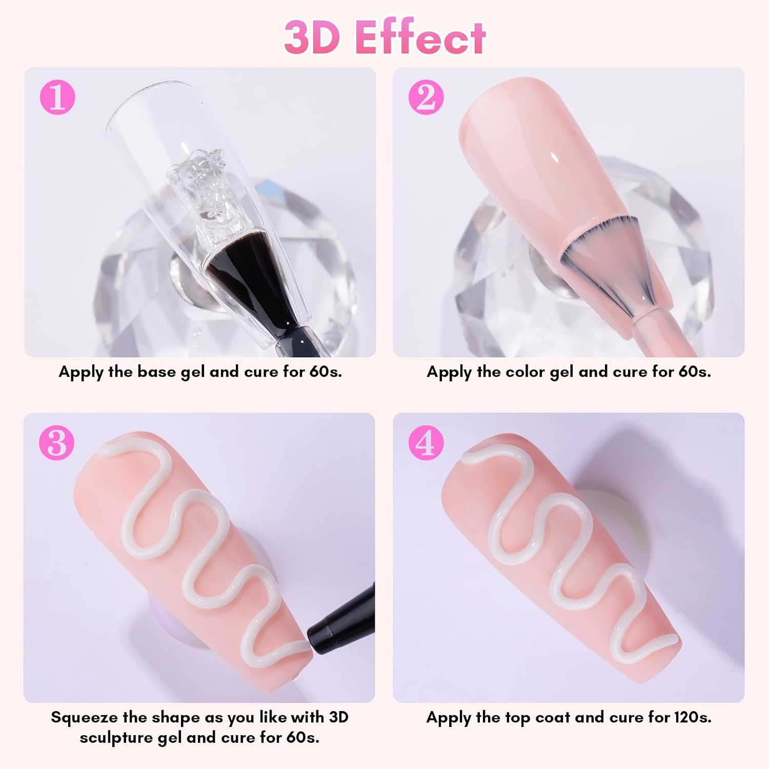 image:imageMakartt Blooming Gel amp 3D Gel Nail Art Kit Clear DIY Nail Art Supplies for Watercolor Marble Spreading Effect amp 3D Drawing Molding Sculpture Gems and Decoration UV LED Soak Off 15mlA06Whiteout Wonder