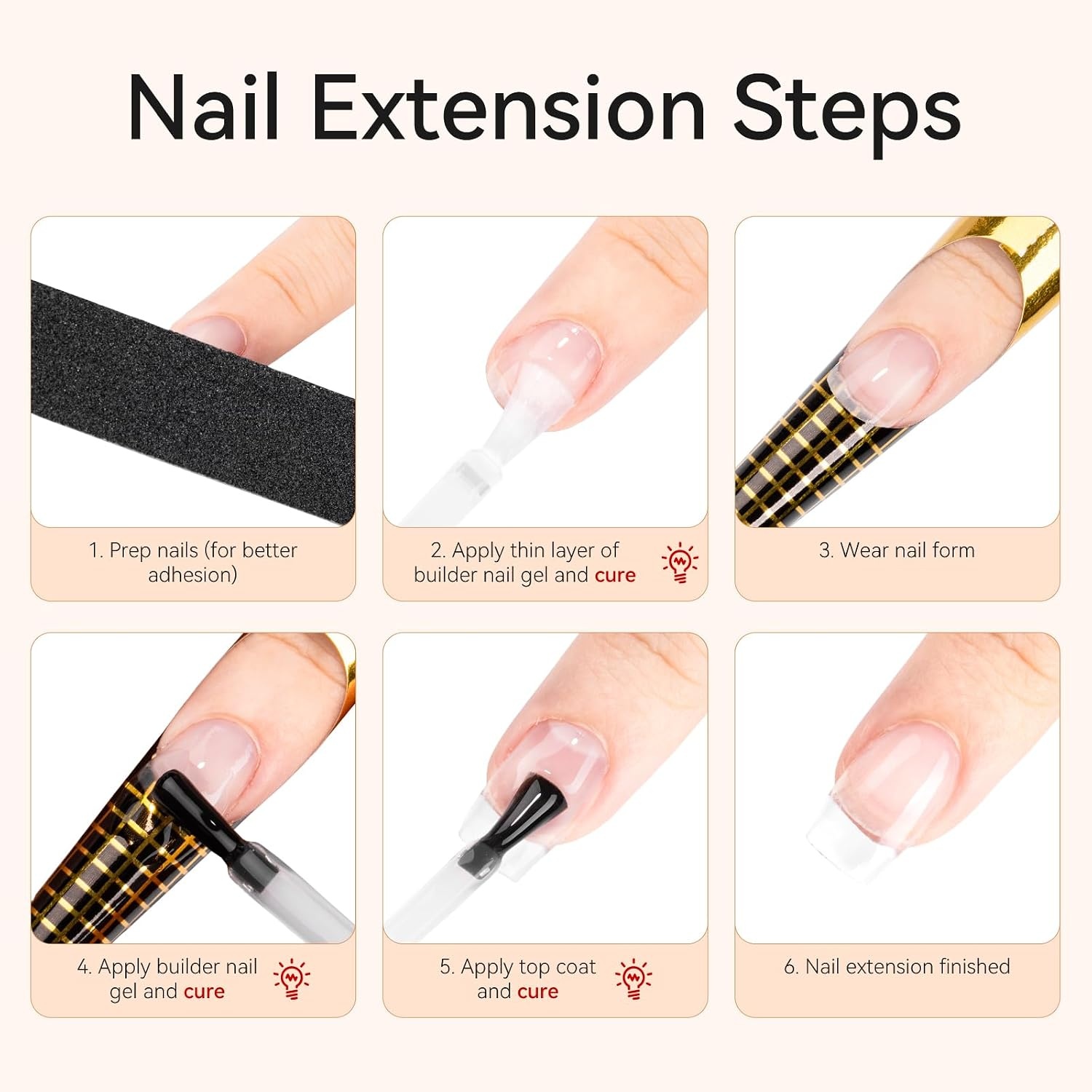 image:imageMakartt Clear Builder Nail Gel 7 in 1 Gel Nail Polish Rubber Base Coat Hard UV Light Strengthener Extension Thickening Rhinestone Soak Off Builder for Broken Nails Repair 1 Bottle 15mlA01Clear