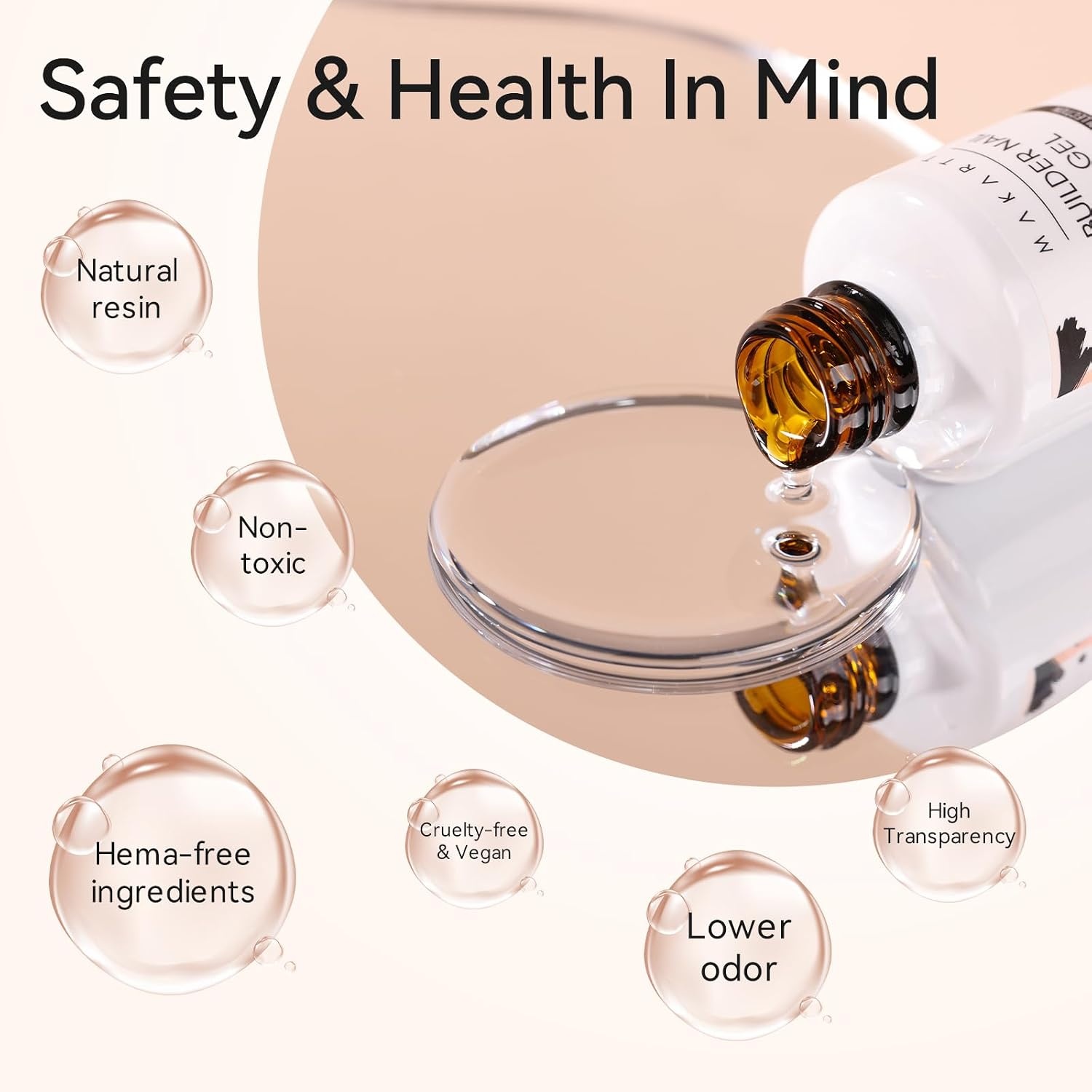 image:imageMakartt Clear Builder Nail Gel 7 in 1 Gel Nail Polish Rubber Base Coat Hard UV Light Strengthener Extension Thickening Rhinestone Soak Off Builder for Broken Nails Repair 1 Bottle 15mlA01Clear