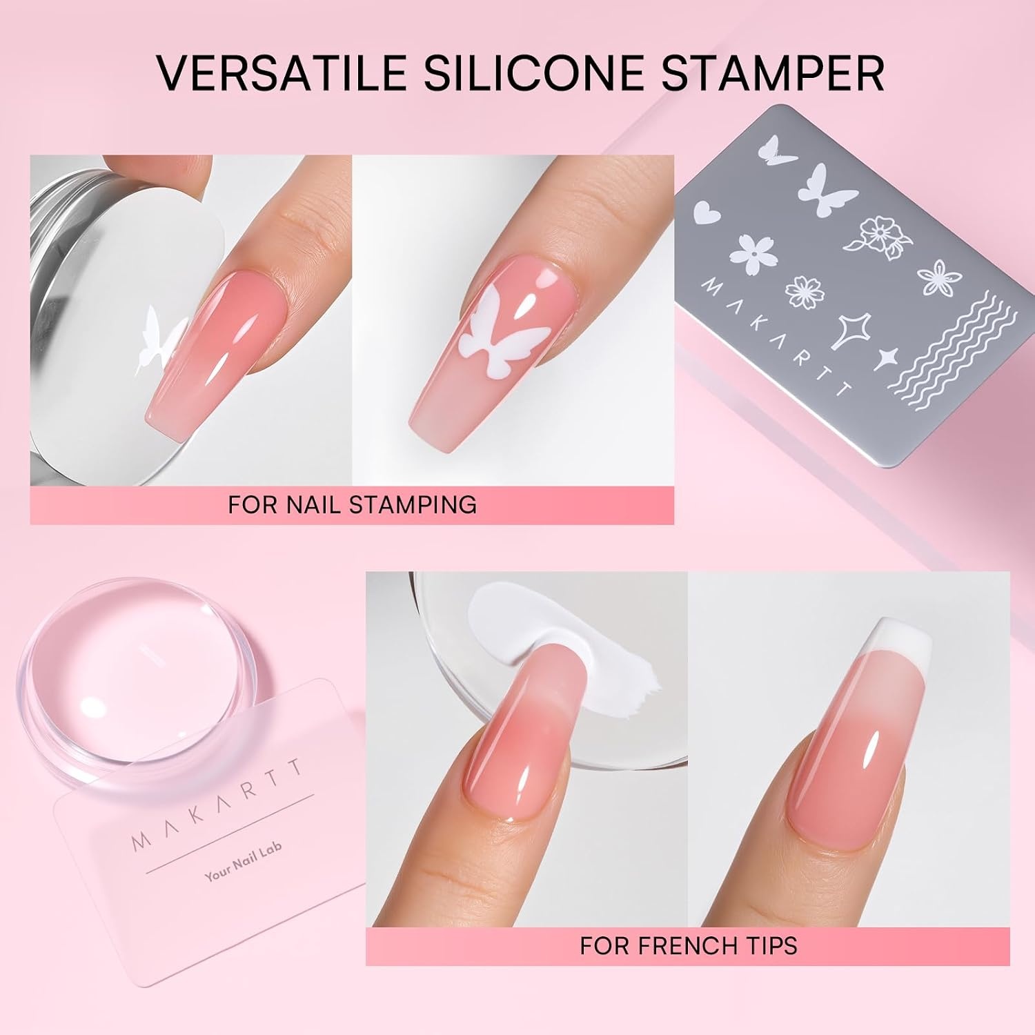 image:imageMakartt ColorPot 5in1 Nail Art Gel 3 Colors Gel Nail Polish No Wipe with Nail Stamp for Stamping Ombre Patting Painting Sculpting amp French Tips with Silicone Head for Manicure Home DIY SalonPeachy Cocoa
