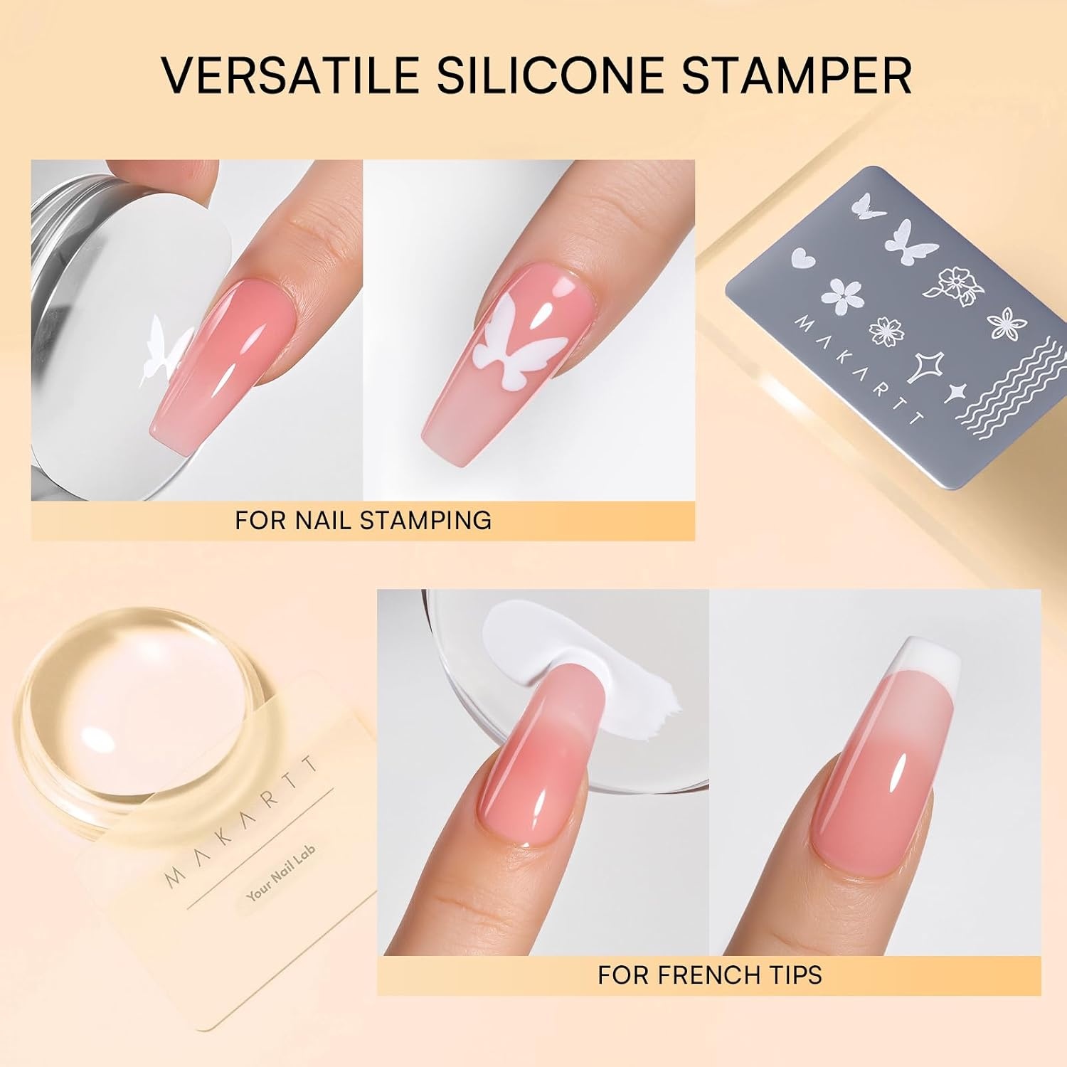 image:imageMakartt ColorPot 5in1 Nail Art Gel 3 Colors Gel Nail Polish No Wipe with Nail Stamp for Stamping Ombre Patting Painting Sculpting amp French Tips with Silicone Head for Manicure Home DIY SalonSweet Shock