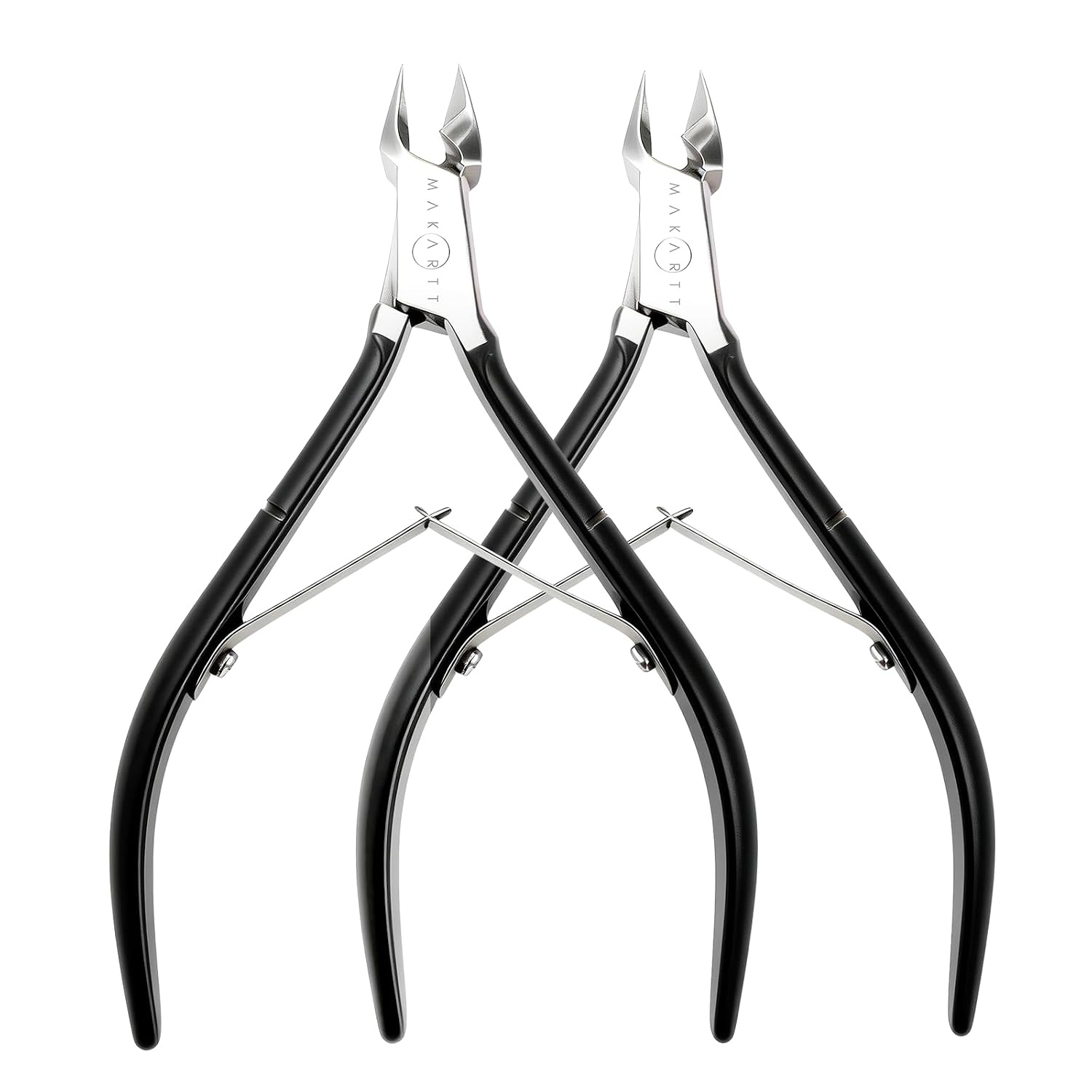 image:imageMakartt Cuticle Nipper Full Jaw Sharp Nail Trimmer Cutter for Care amp Prep Manicure Kit for Home and Salon Use Silver Pack of 12pcsBlack Cuticle Nippers
